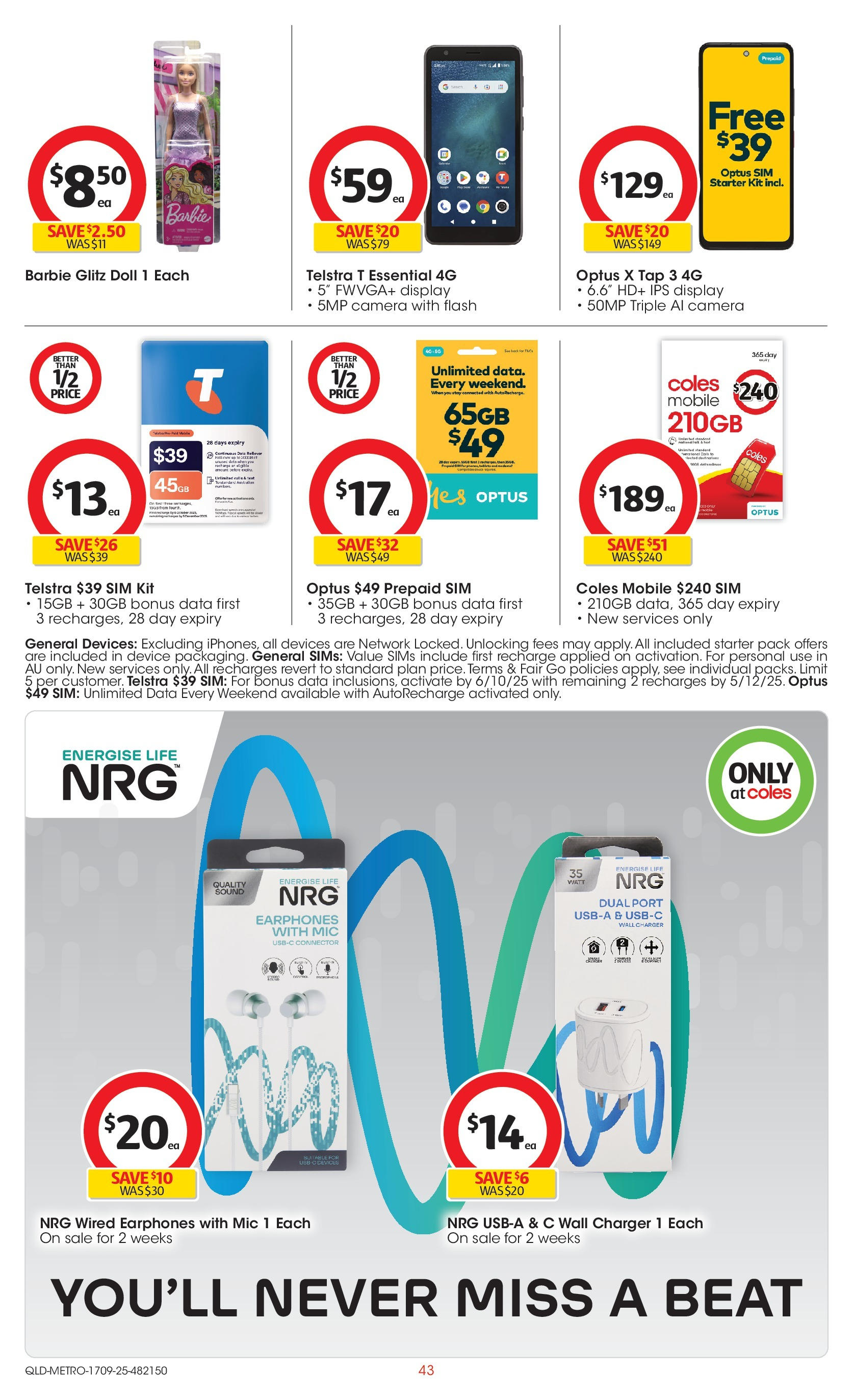 ﻿﻿Coles catalogue valid from 17/09/2025 > Online Australia | Page: 43 | Products: Charger, Tap, Device, Connector