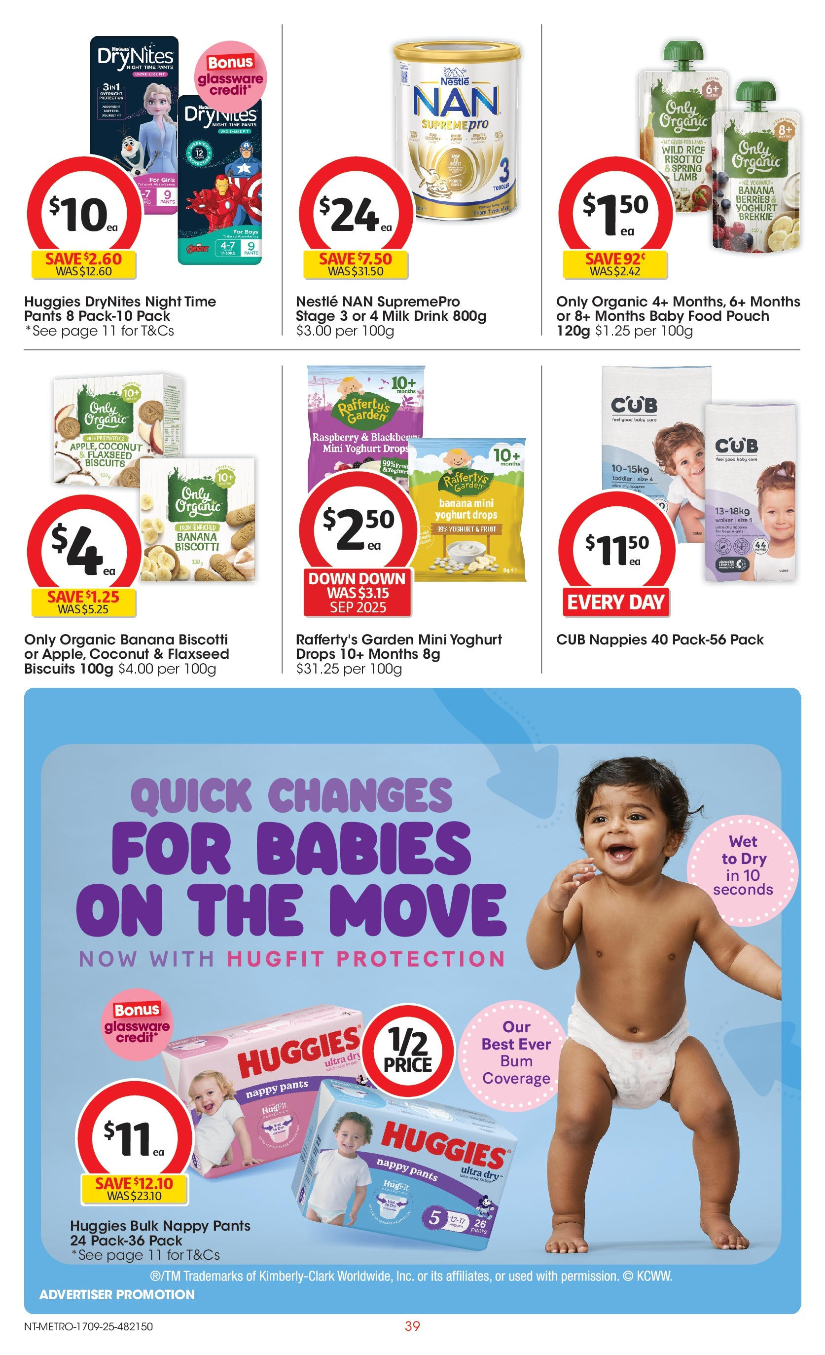 ﻿﻿Coles catalogue valid from 17/09/2025 > Online Australia | Page: 39 | Products: Glassware, Lamb, Nappies, Biscuits