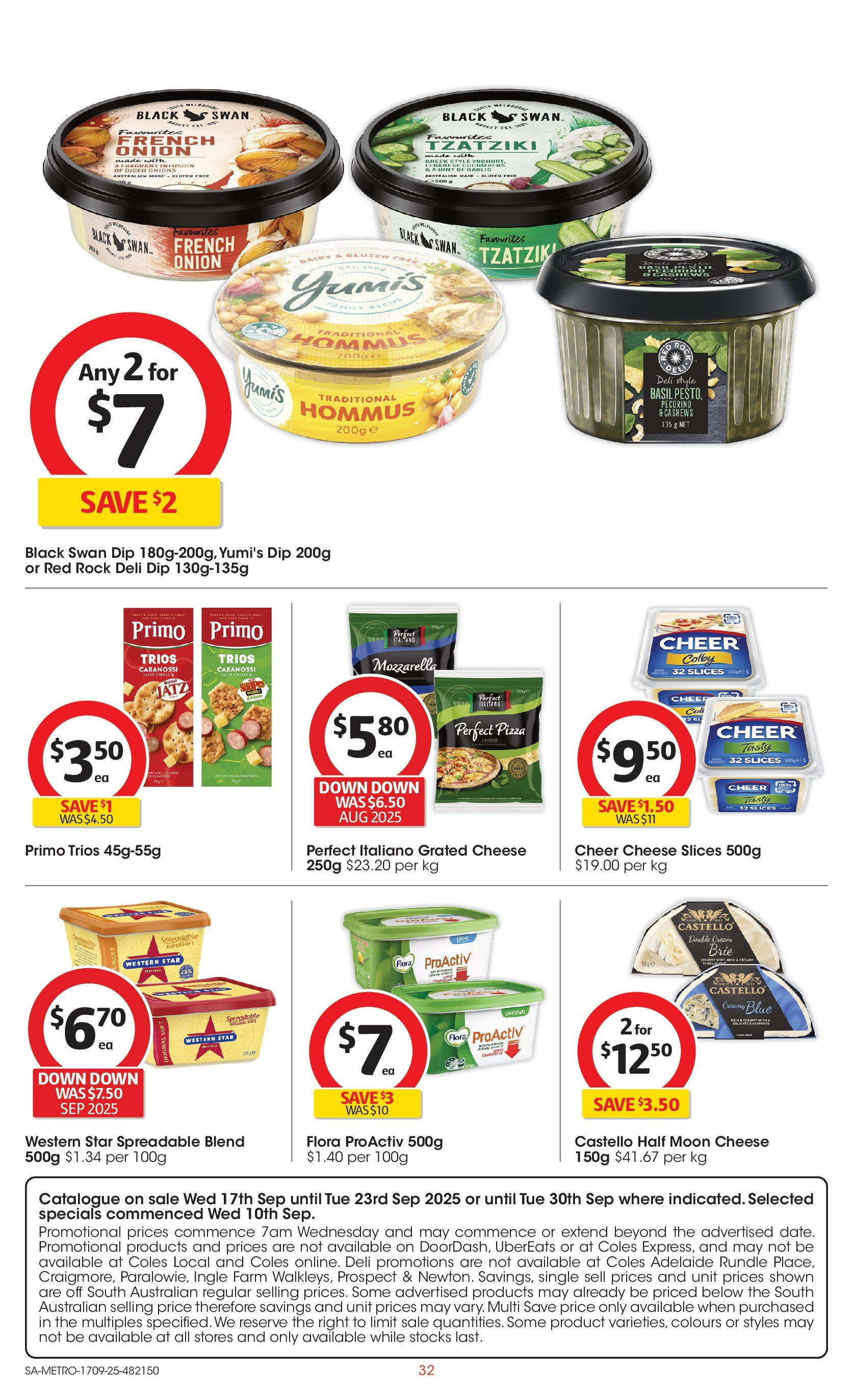 ﻿﻿Coles catalogue valid from 17/09/2025 > Online Australia | Page: 32 | Products: Cheese, Pizza, Cream, Onions