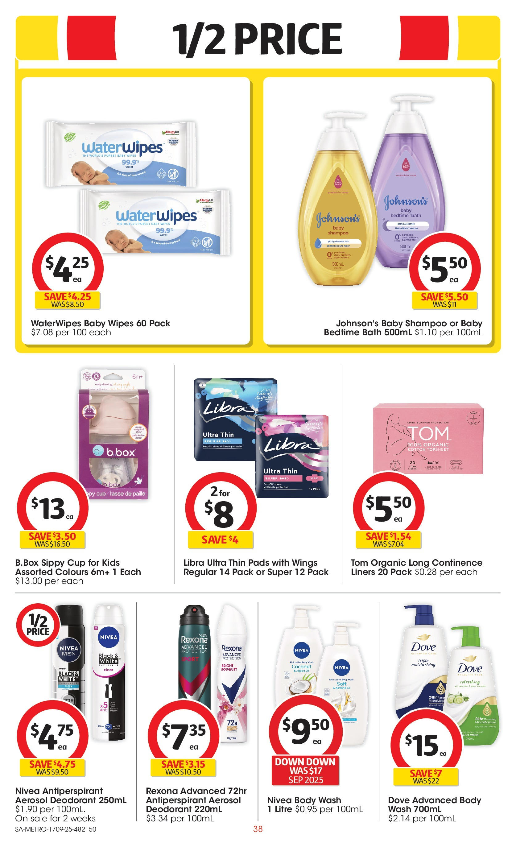 ﻿﻿Coles catalogue valid from 17/09/2025 > Online Australia | Page: 38 | Products: Box, Bath, Shampoo, Deodorant
