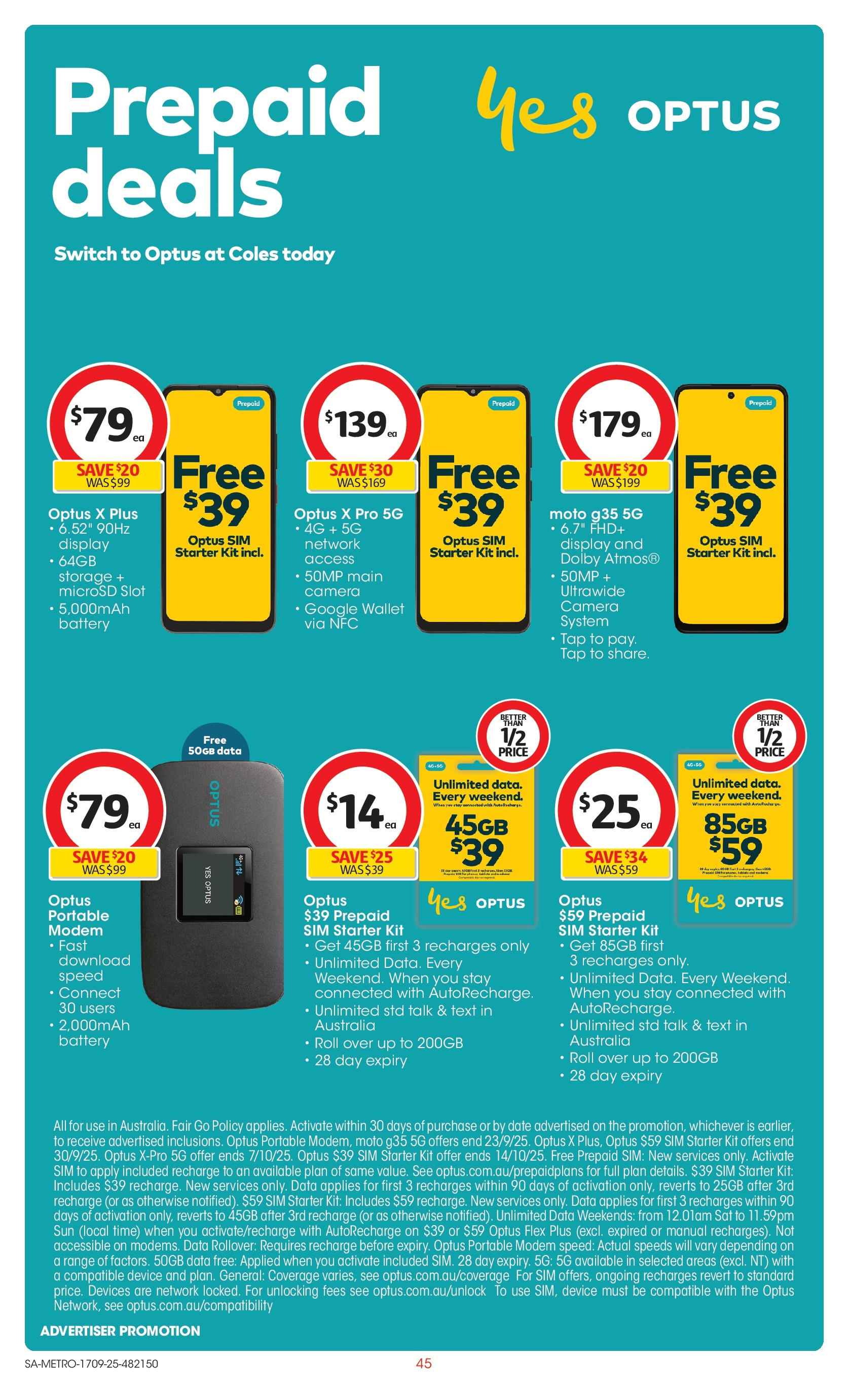 ﻿﻿Coles catalogue valid from 17/09/2025 > Online Australia | Page: 45 | Products: Battery, Date, Camera, Portable