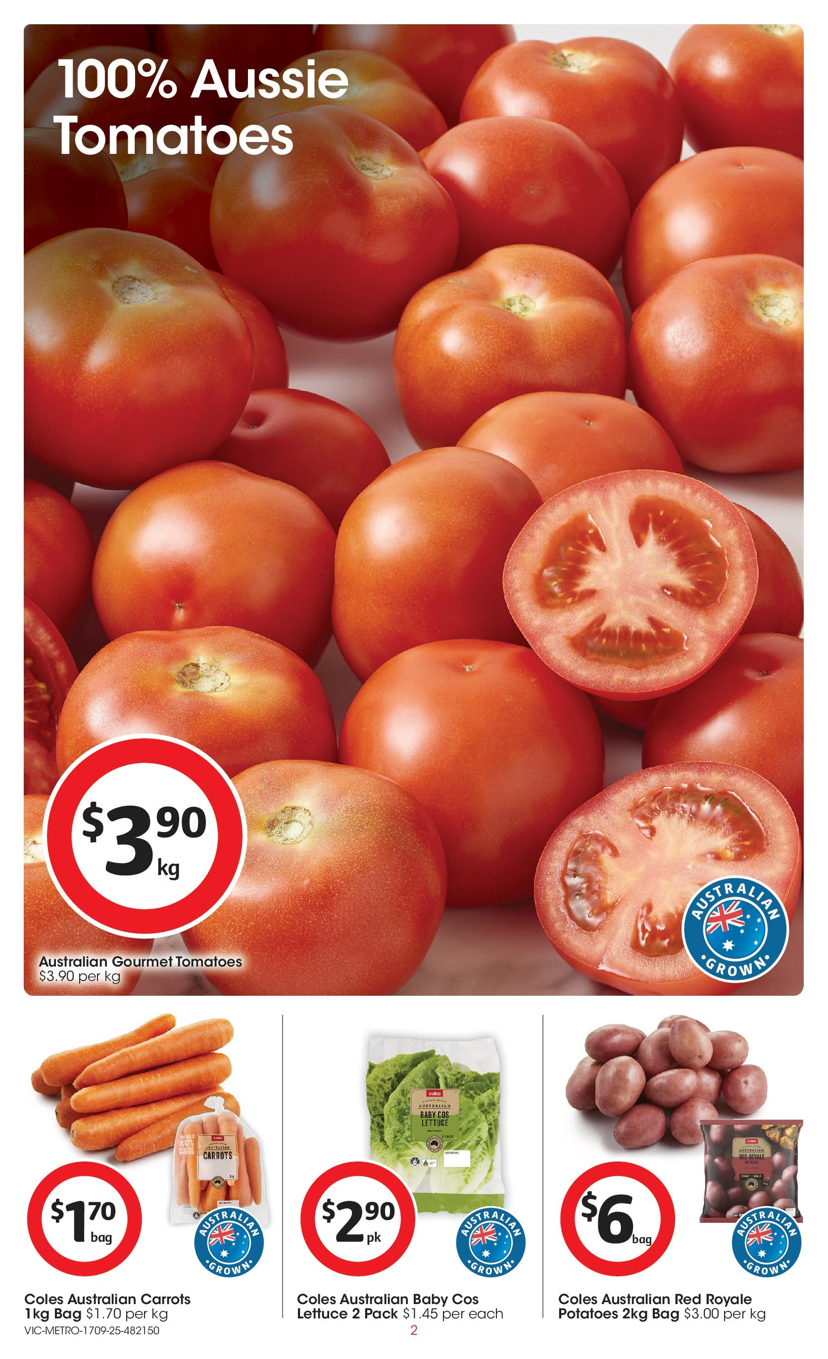 ﻿﻿Coles catalogue valid from 17/09/2025 > Online Australia | Page: 2 | Products: Lettuce, Carrots, Potatoes, Bag