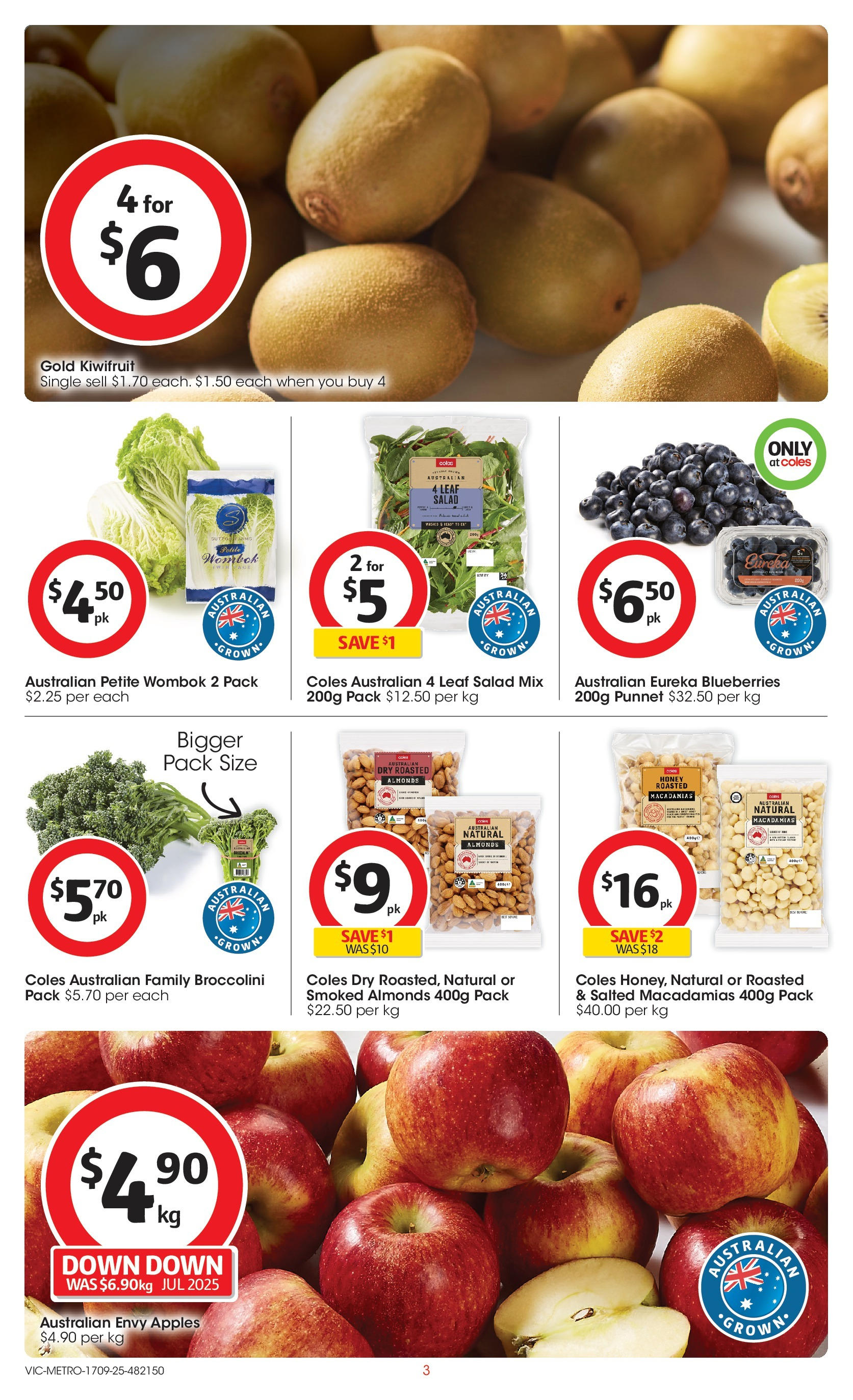 ﻿﻿Coles catalogue valid from 17/09/2025 > Online Australia | Page: 3 | Products: Apples, Kiwifruit, Salad, Blueberries