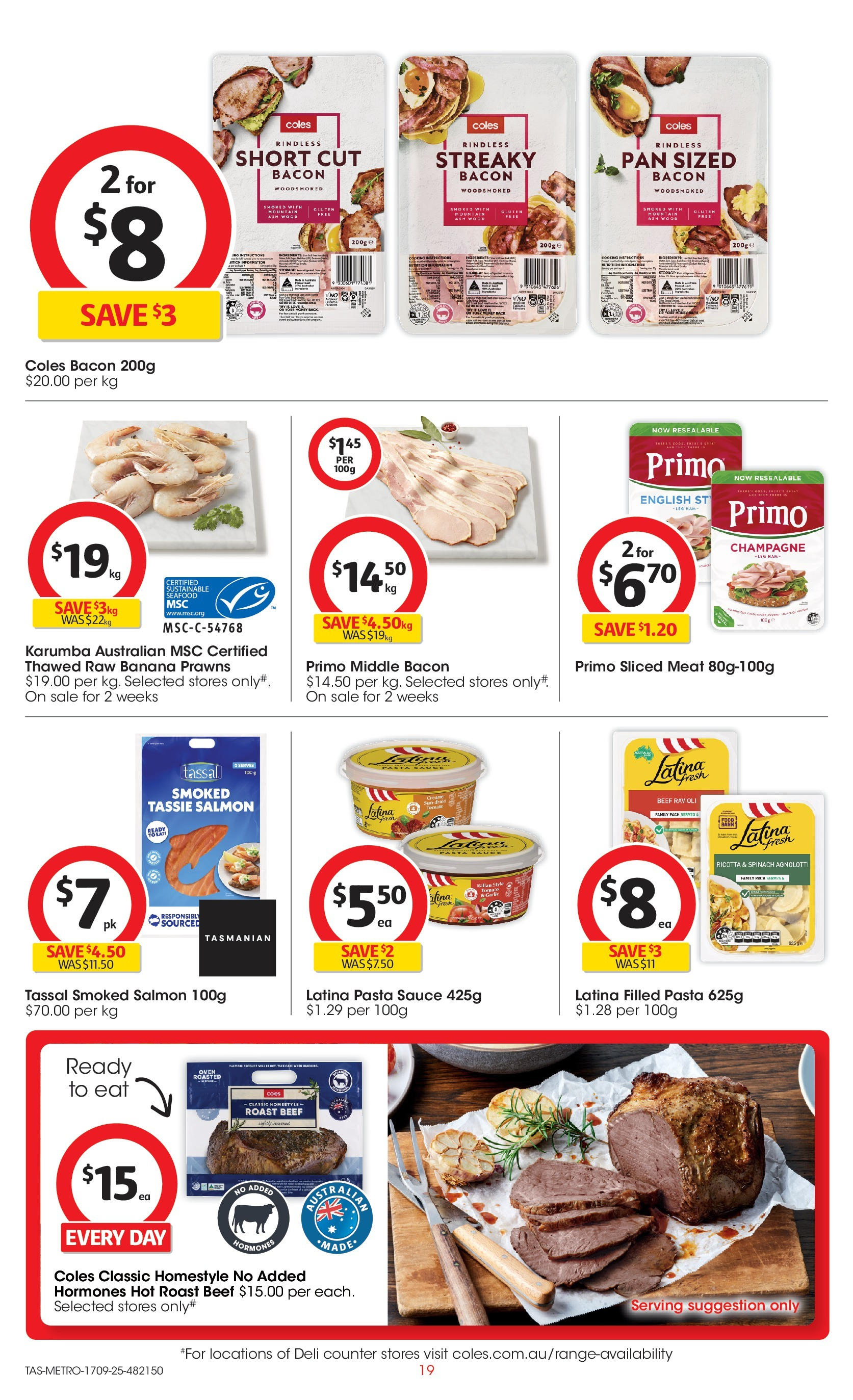 ﻿﻿Coles catalogue valid from 17/09/2025 > Online Australia | Page: 19 | Products: Ham, Pasta, Spinach, Seafood
