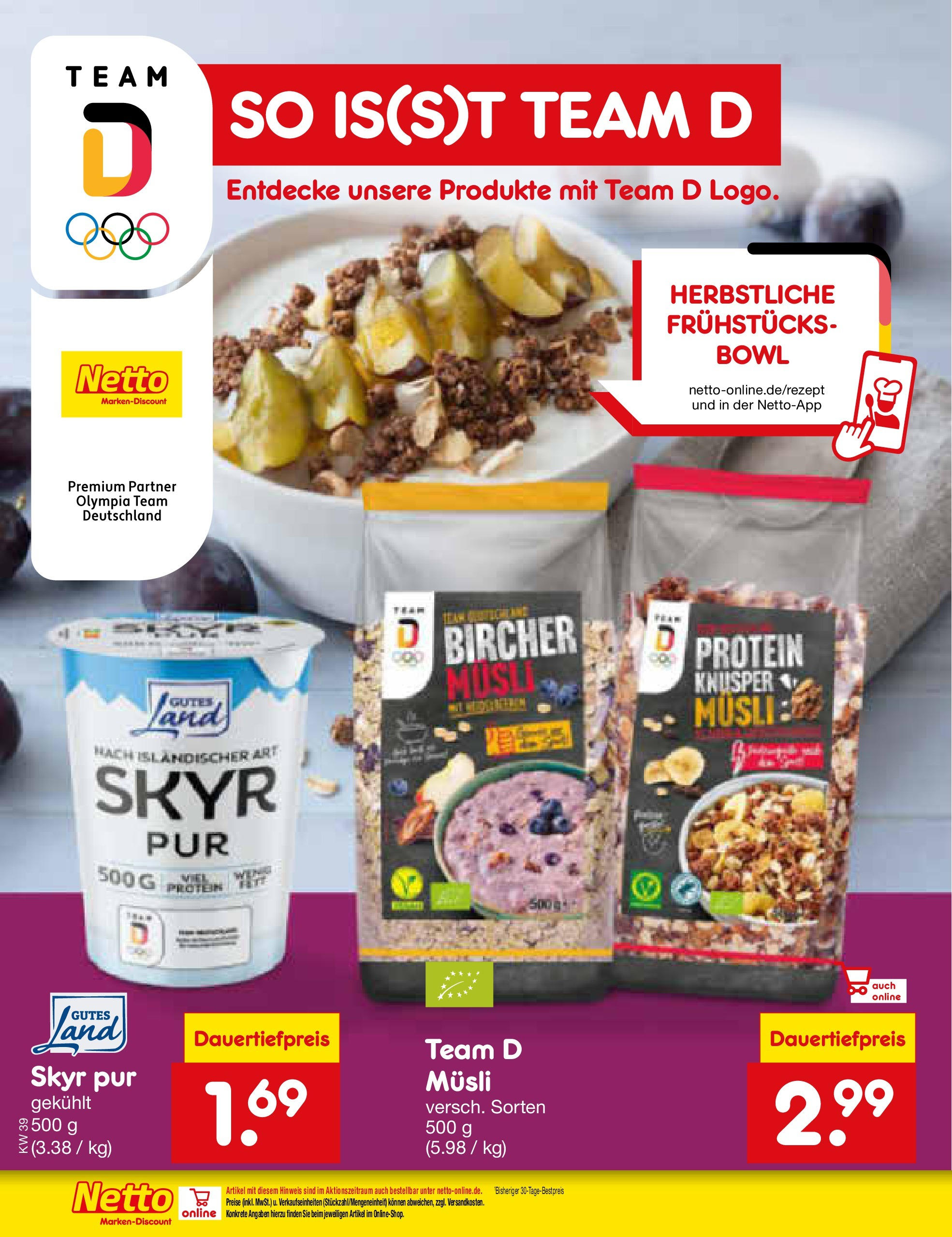 Netto Marken-Discount prospekt Bitterfeld-Wolfen	 (ab 21.09.2025) » Angebote | Seite: 46 | Produkte: Musli, Skyr