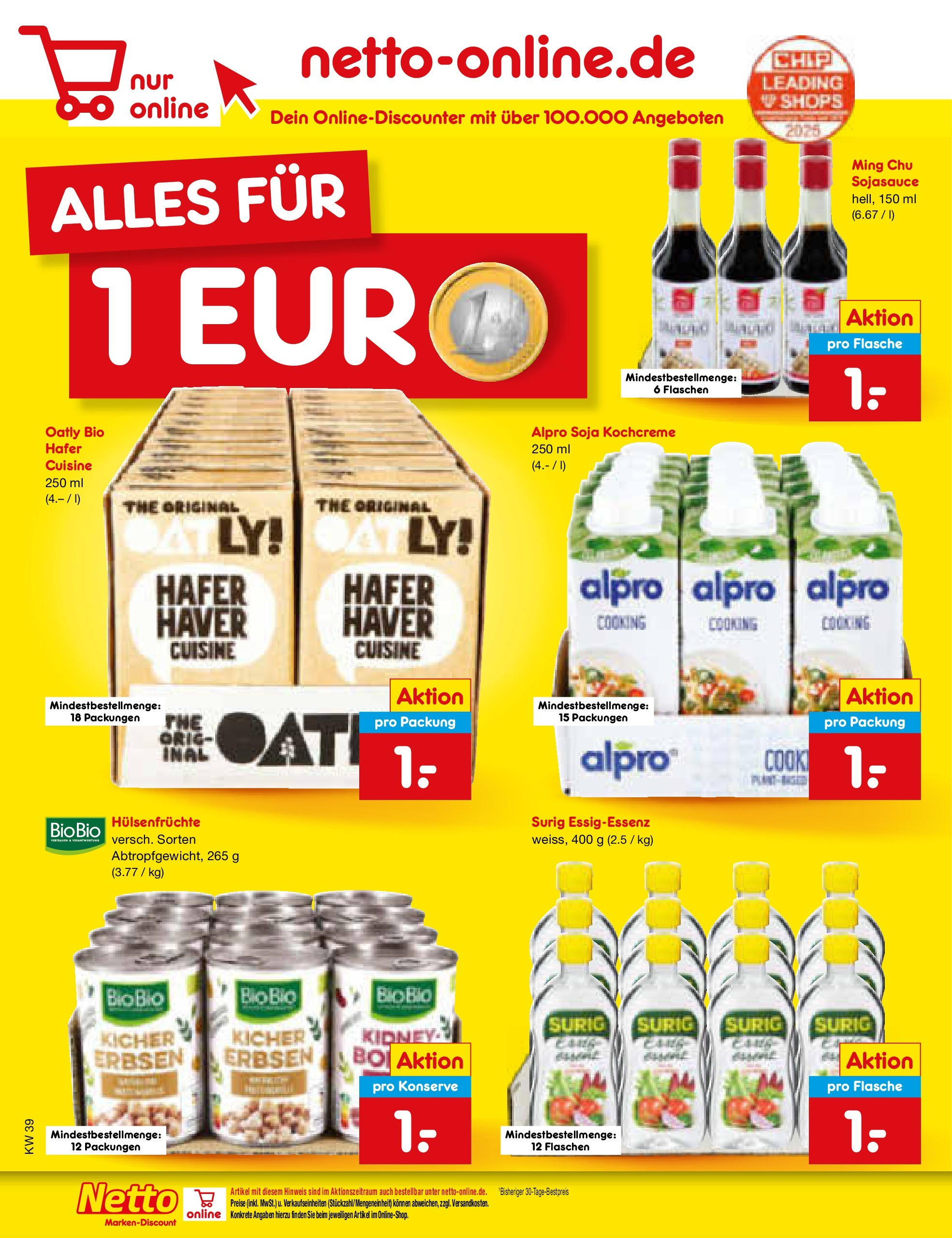 Netto Marken-Discount prospekt Bitterfeld-Wolfen	 (ab 21.09.2025) » Angebote | Seite: 52 | Produkte: Alpro, Oatly, Erbsen