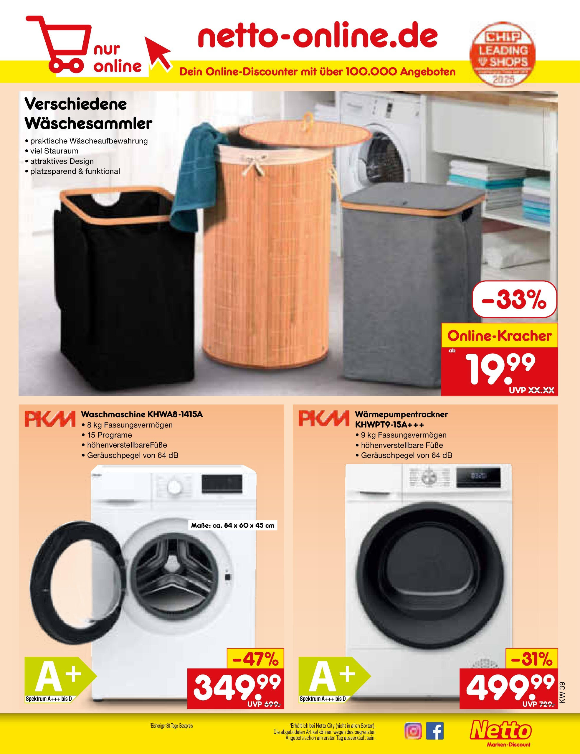 Netto Marken-Discount prospekt Bitterfeld-Wolfen	 (ab 21.09.2025) » Angebote | Seite: 59 | Produkte: Waschmaschine