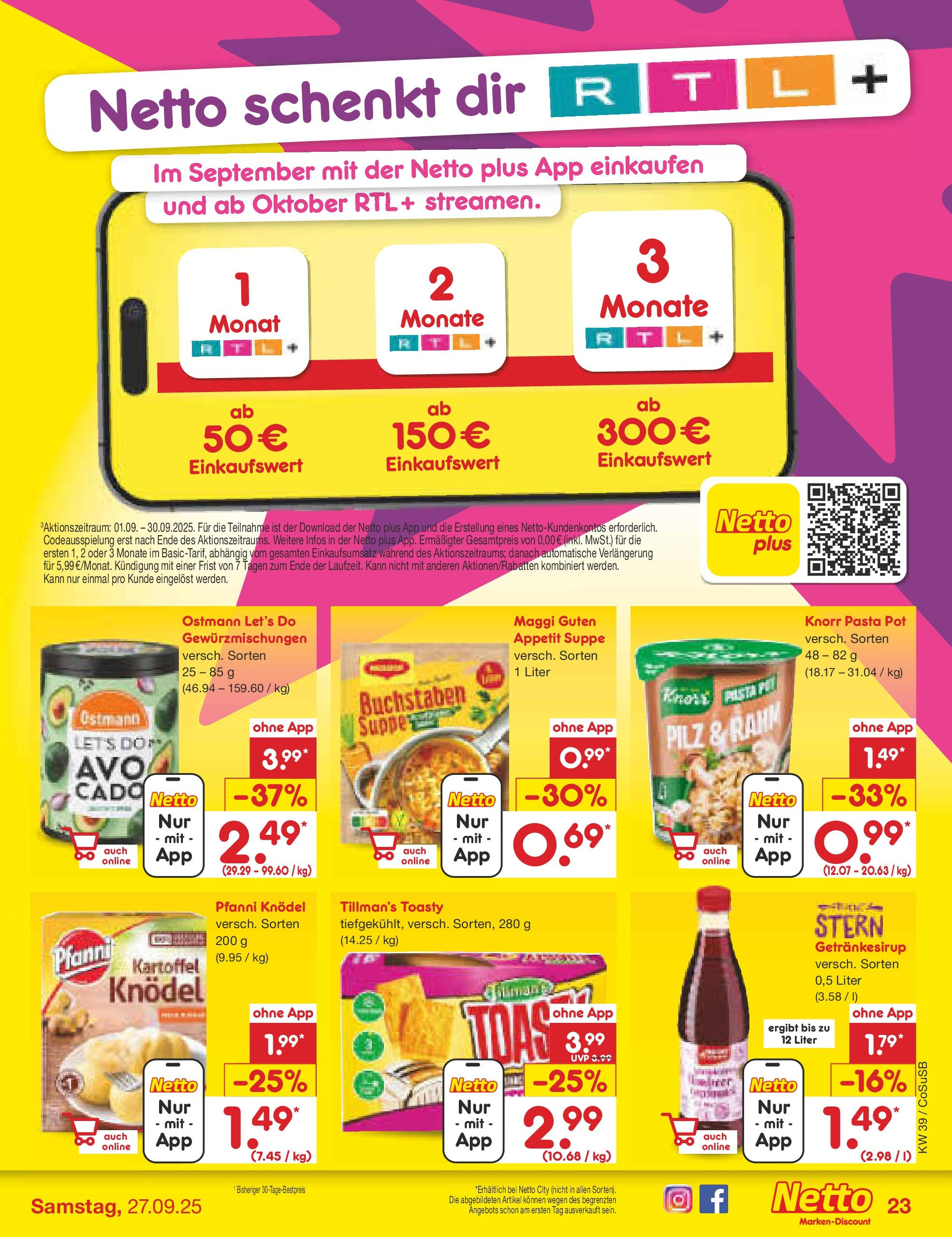 Netto Marken-Discount prospekt Bitterfeld-Wolfen	 (ab 21.09.2025) » Angebote | Seite: 23 | Produkte: Maggi, Knorr, Pasta