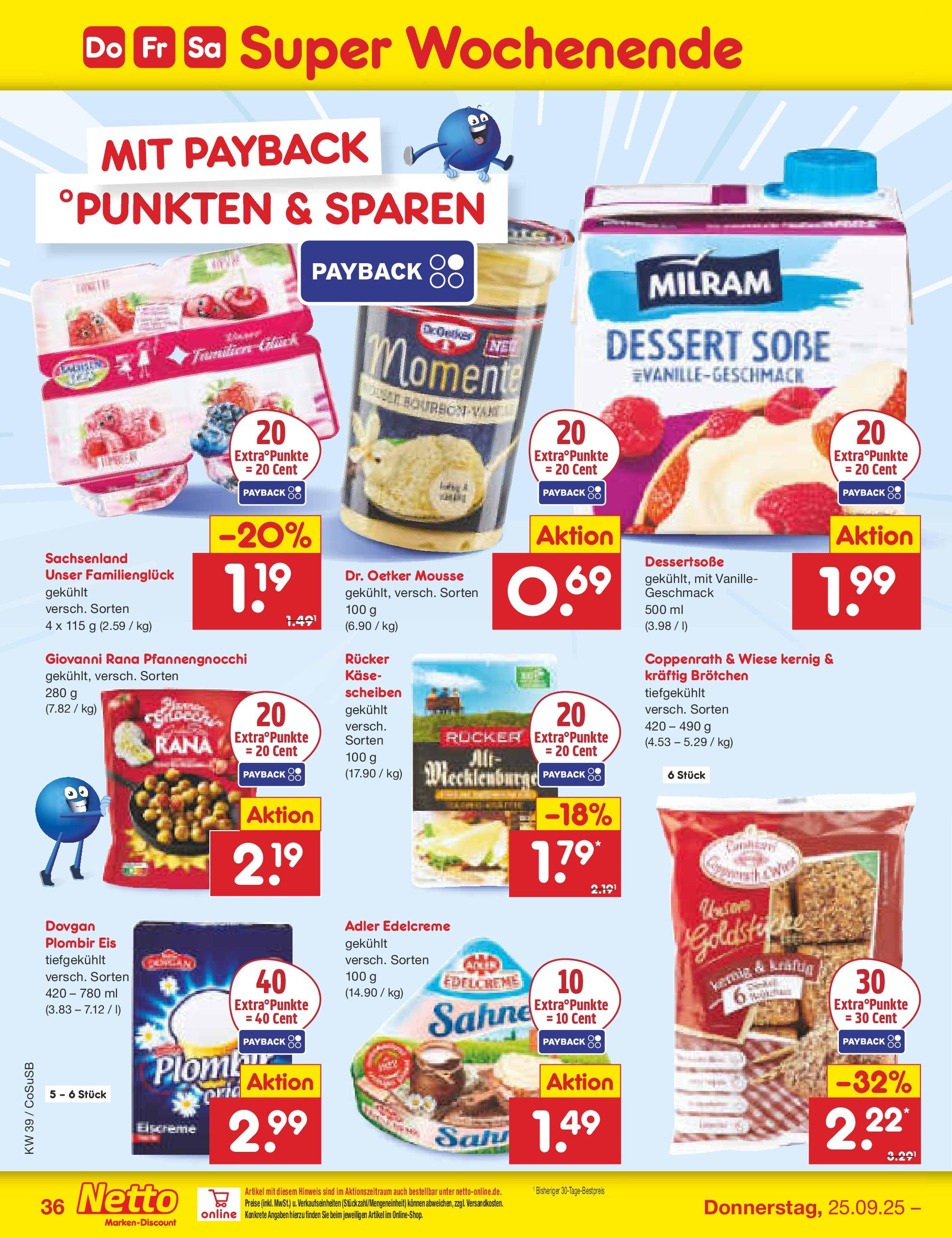 Netto Marken-Discount prospekt Bitterfeld-Wolfen	 (ab 21.09.2025) » Angebote | Seite: 36 | Produkte: Käse, Eiscreme, Soße, Eis