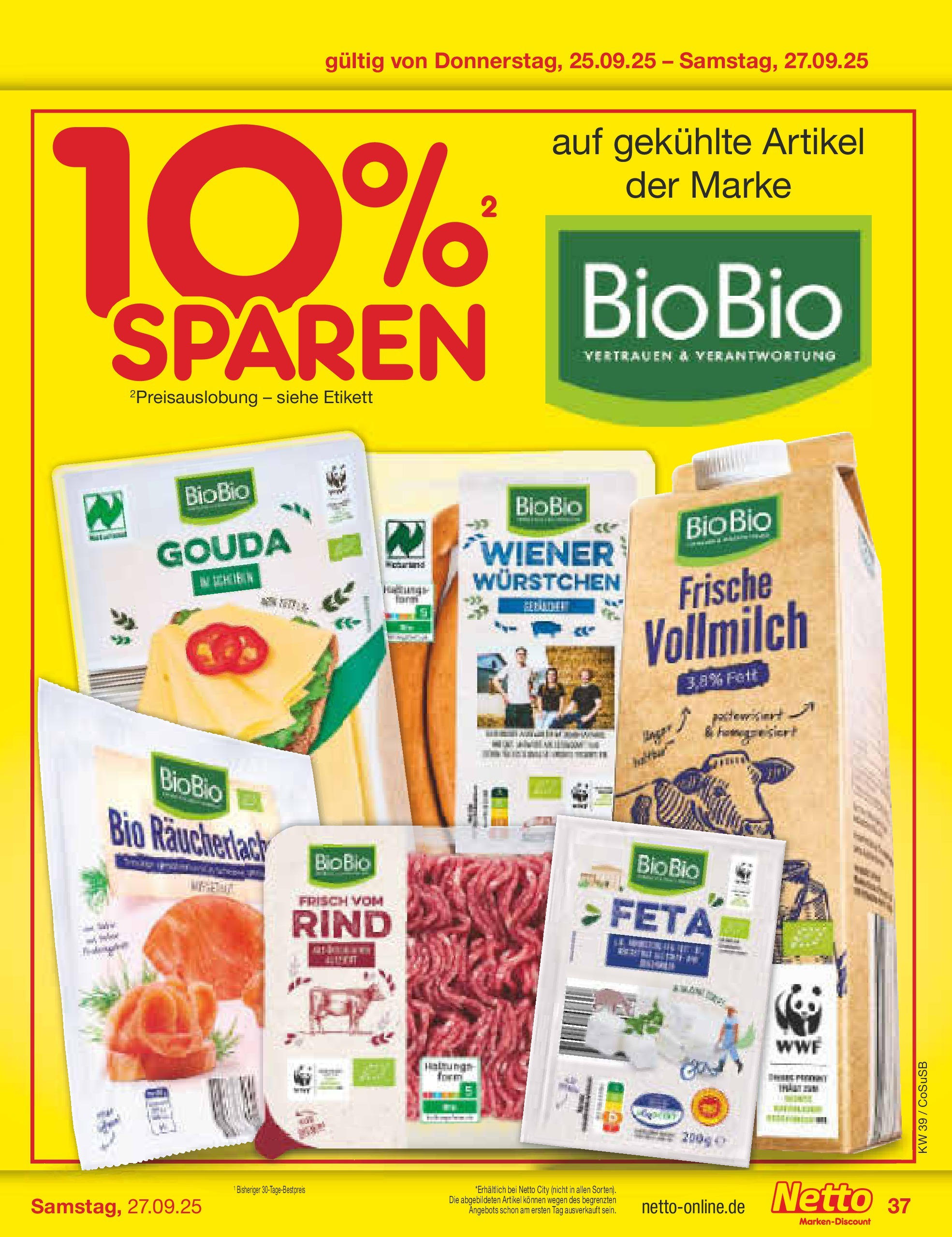 Netto Marken-Discount prospekt Bitterfeld-Wolfen	 (ab 21.09.2025) » Angebote | Seite: 37 | Produkte: Wiener wurstchen, Feta, Gouda