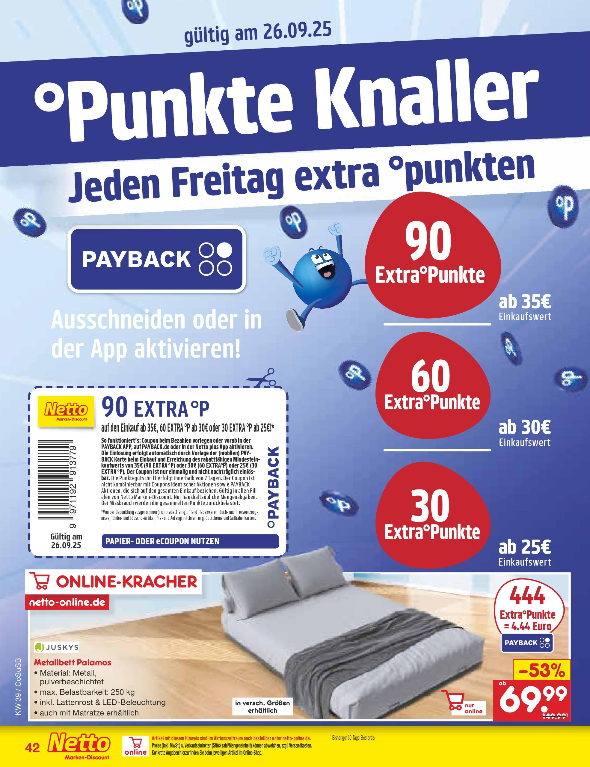 Netto Marken-Discount prospekt Bitterfeld-Wolfen	 (ab 21.09.2025) » Angebote | Seite: 42 | Produkte: Matratze, Lattenrost