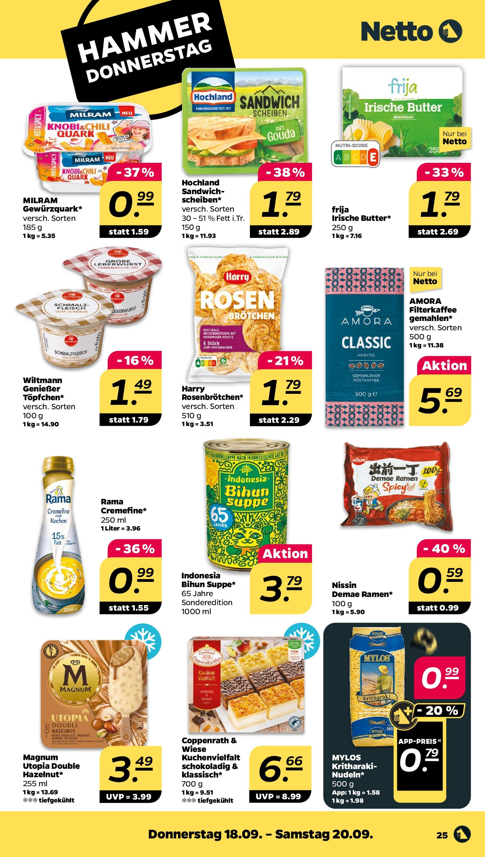 Netto Prospekt 	 ab 15.09.2025 → Angebote nächste Woche | Seite: 25 | Produkte: Quark, Gouda, Milram, Fleisch