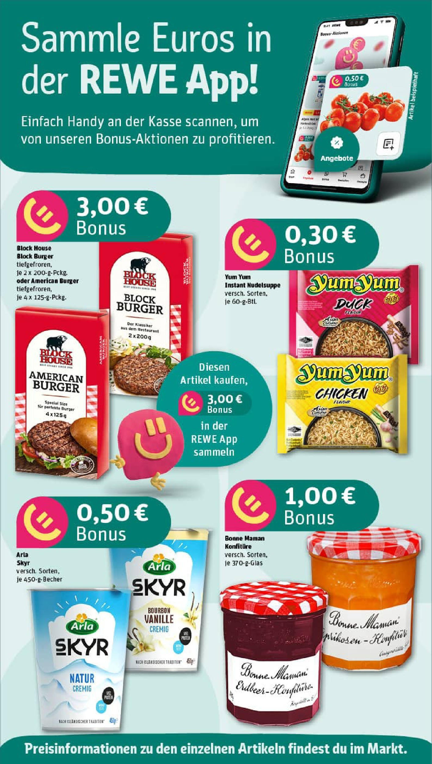 REWE Prospekt ab 21.09.2025 zum Blättern » Angebote | Seite: 2 | Produkte: Burger, Skyr, Bourbon, Bonne maman