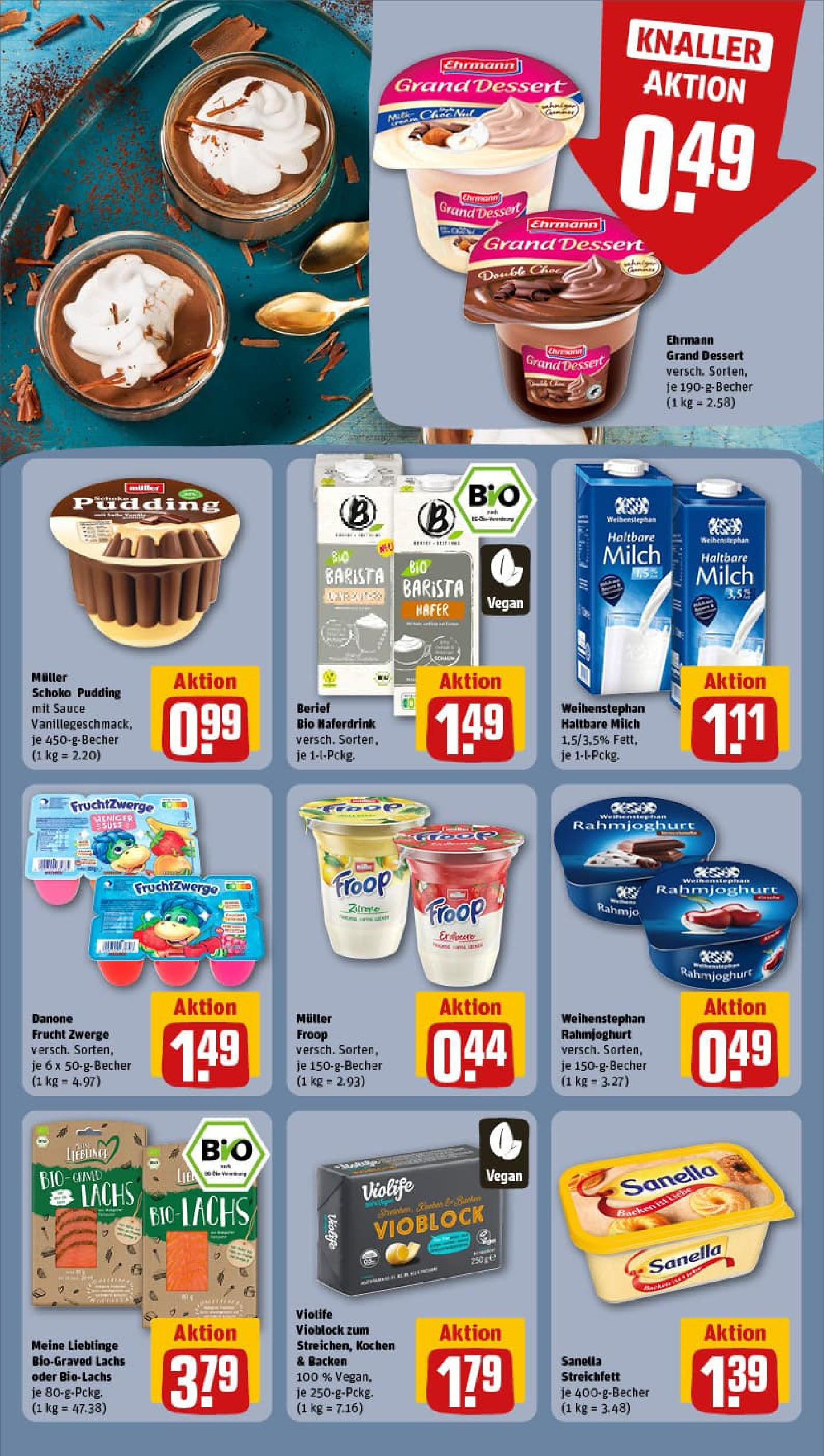 REWE Prospekt ab 21.09.2025 zum Blättern » Angebote | Seite: 17 | Produkte: Froop, Ehrmann grand dessert, Fruchtzwerge, Sanella