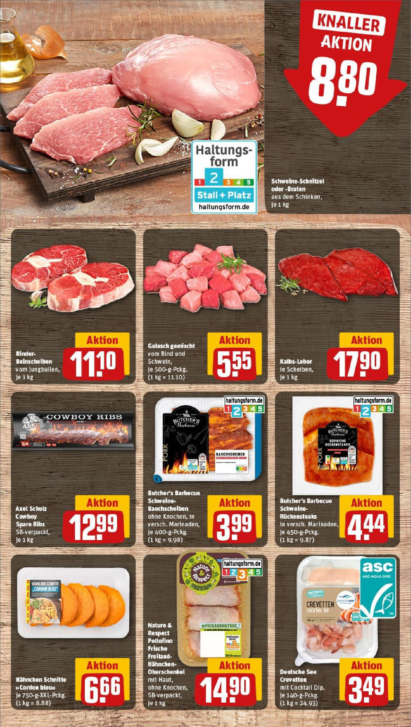 REWE Prospekt ab 21.09.2025 zum Blättern » Angebote | Seite: 12 | Produkte: Hahnchen, Spare ribs, Kalbsleber, Gulasch