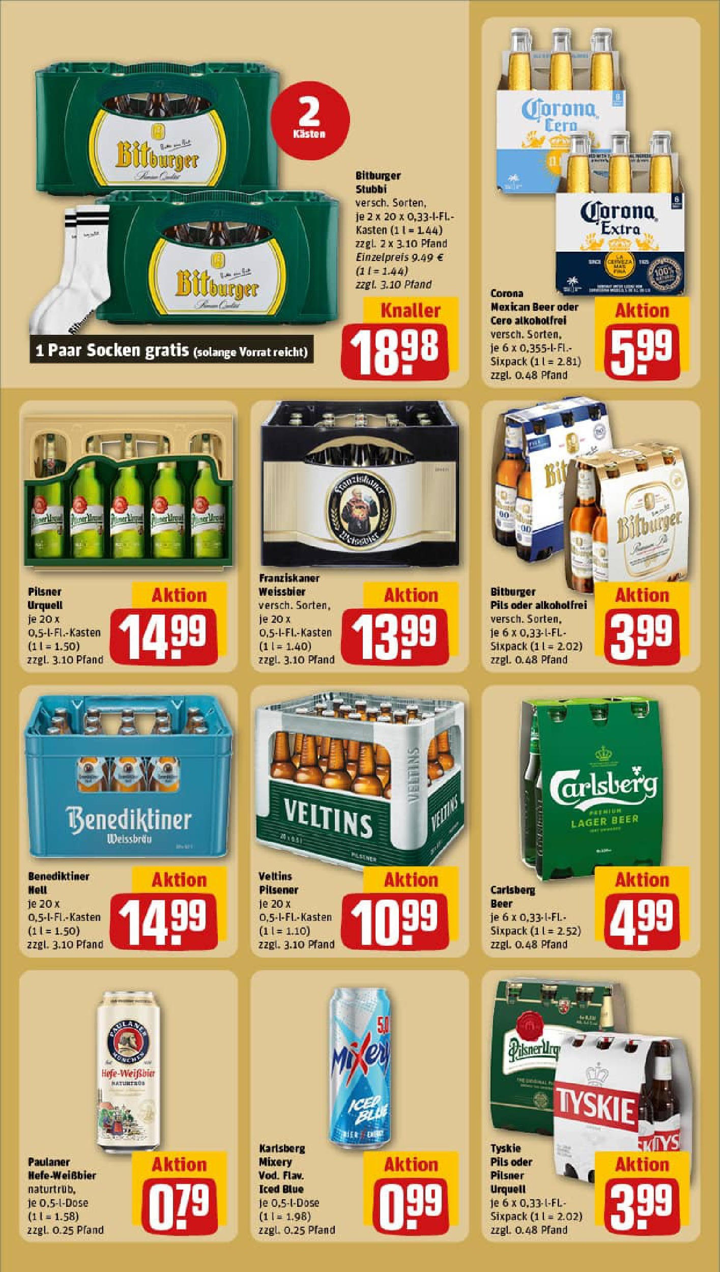 REWE Prospekt ab 21.09.2025 zum Blättern » Angebote | Seite: 19 | Produkte: Franziskaner, Tyskie, Pils, Pilsner urquell