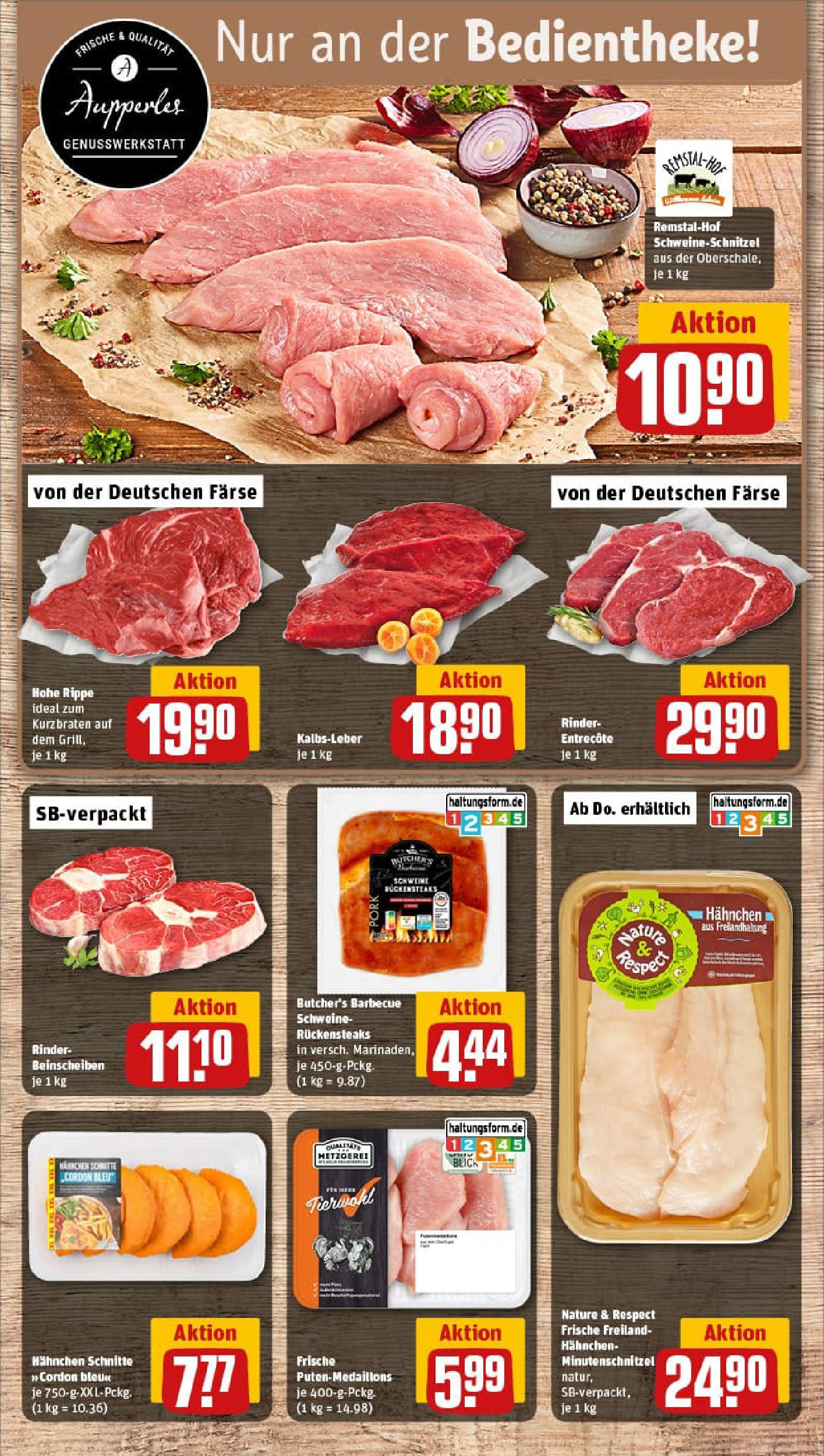 REWE Prospekt ab 21.09.2025 zum Blättern » Angebote | Seite: 12 | Produkte: Hahnchen, Schnitzel, Kalbsleber, Steak