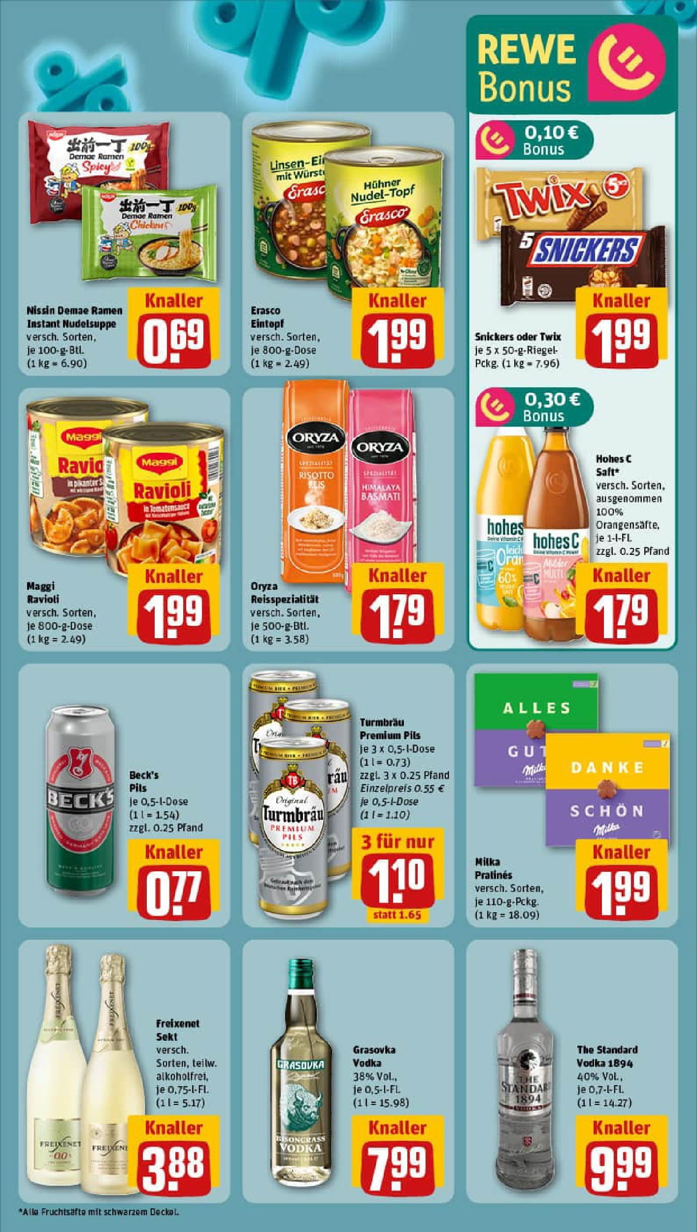 REWE Prospekt ab 21.09.2025 zum Blättern » Angebote | Seite: 7 | Produkte: Milka, Snickers, Wurst, Hohes c