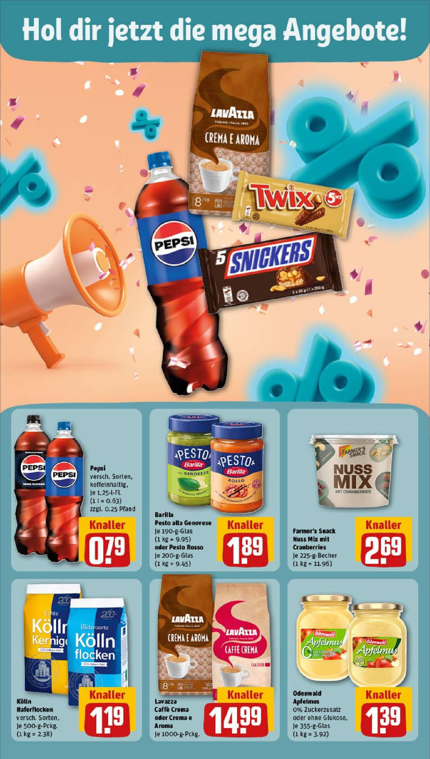 REWE Prospekt ab 21.09.2025 zum Blättern » Angebote | Seite: 6 | Produkte: Barilla, Barilla pesto, Twix, Flocken
