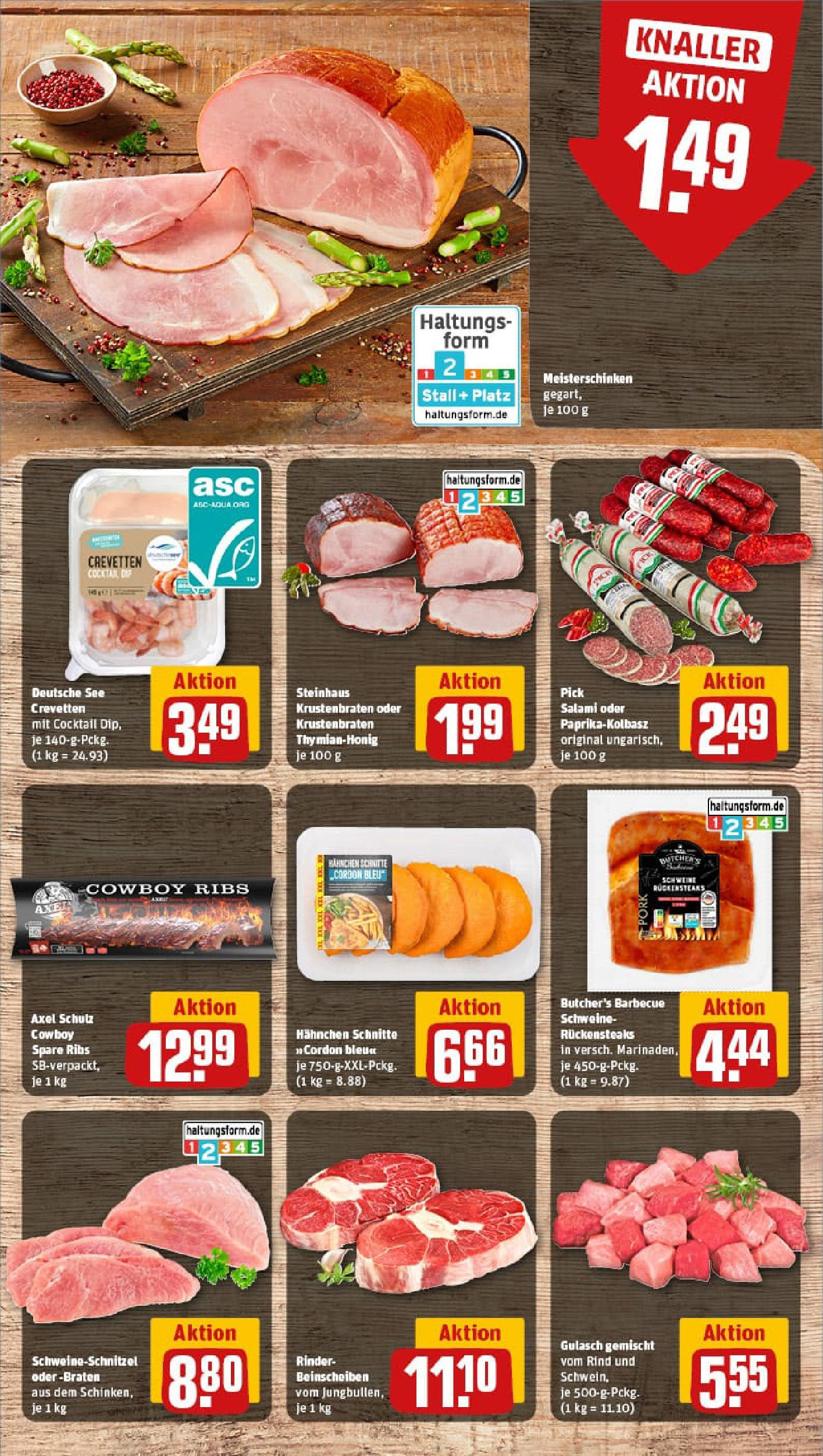 REWE Prospekt ab 21.09.2025 zum Blättern » Angebote | Seite: 16 | Produkte: Spare ribs, Krustenbraten, Salami, Steak