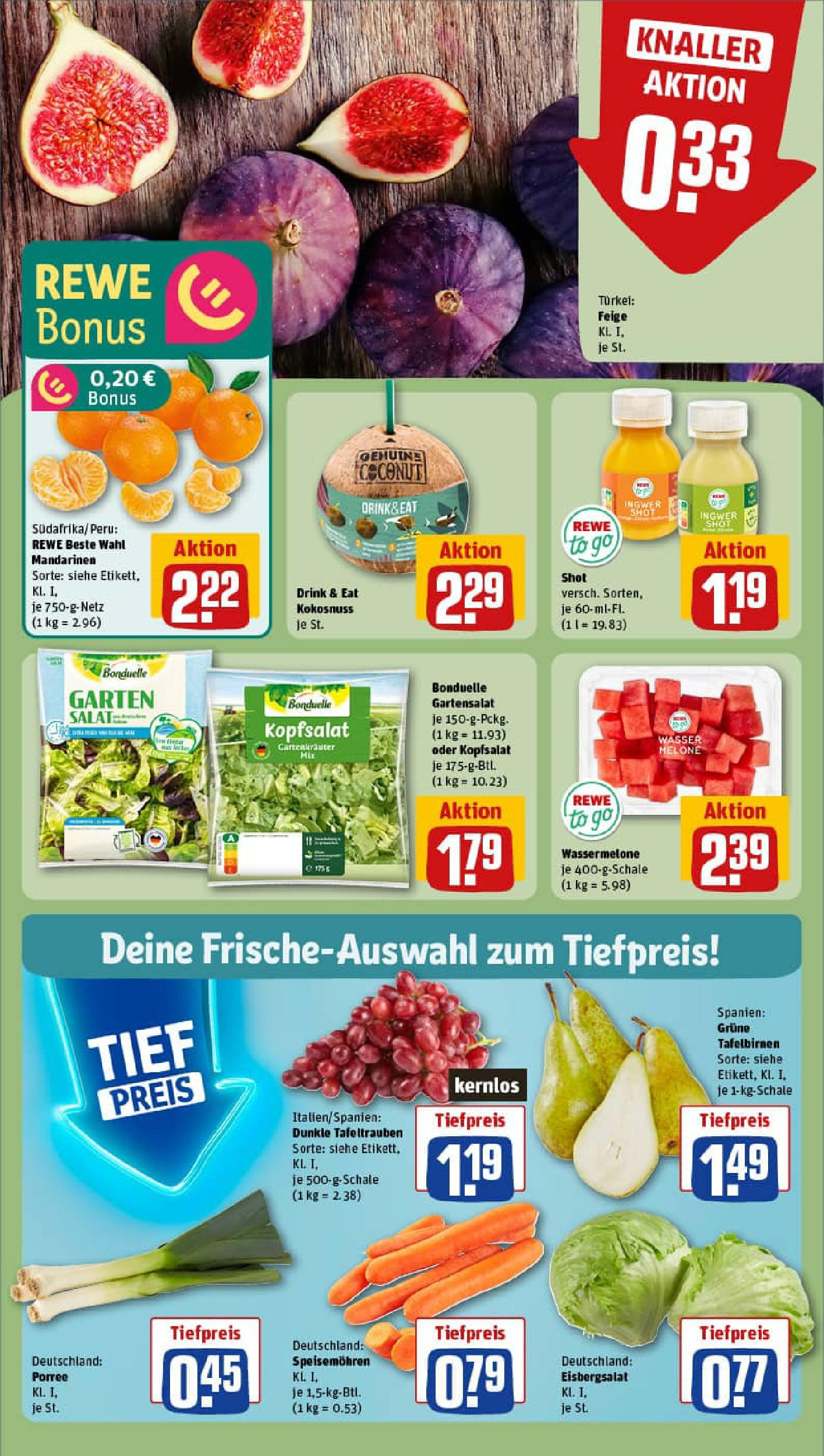 REWE Prospekt ab 21.09.2025 zum Blättern » Angebote | Seite: 10 | Produkte: Eisbergsalat, Wassermelone, Melone, Salat