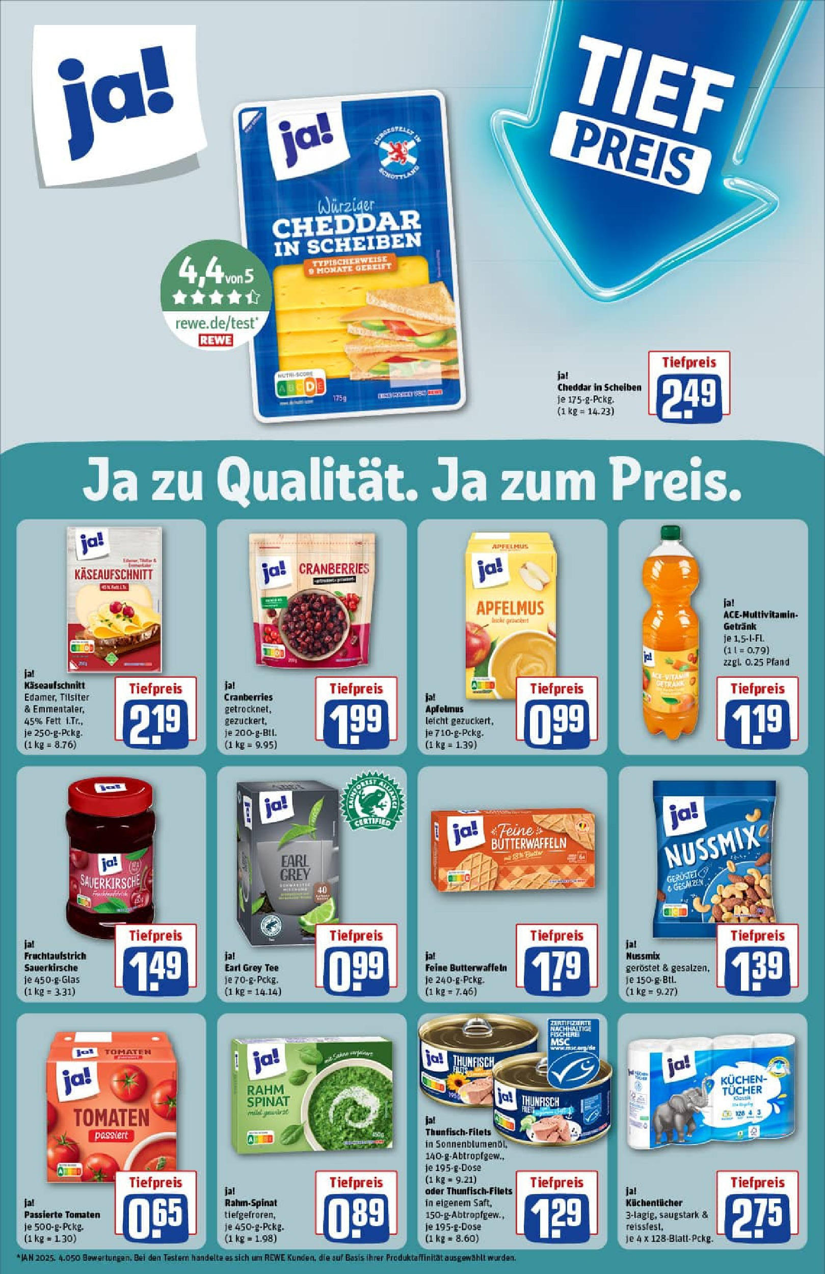 REWE Prospekt ab 21.09.2025 zum Blättern » Angebote | Seite: 33 | Produkte: Butter, Thunfisch, Tomaten, Tee REWE Prospekt ab 21.09.2025 zum Blättern » Angebote | Seite: 33 | Produkte: Butter, Thunfisch, Tomaten, Tee