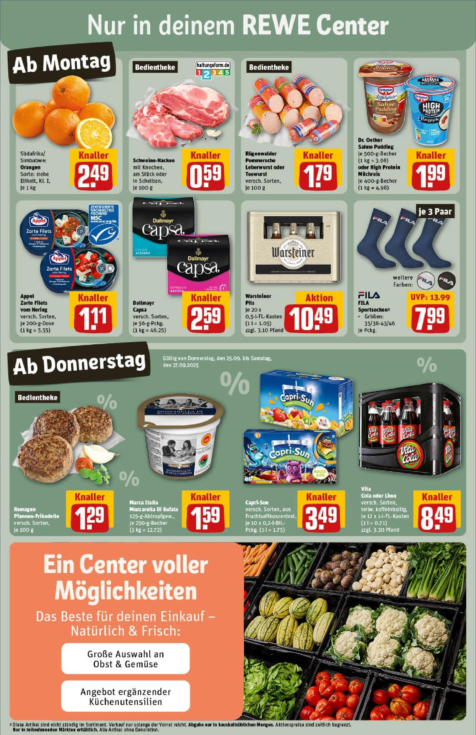 REWE Prospekt ab 21.09.2025 zum Blättern » Angebote | Seite: 3 | Produkte: Schweinenacken, Gemüse, Obst, Vita cola REWE Prospekt ab 21.09.2025 zum Blättern » Angebote | Seite: 3 | Produkte: Schweinenacken, Gemüse, Obst, Vita cola