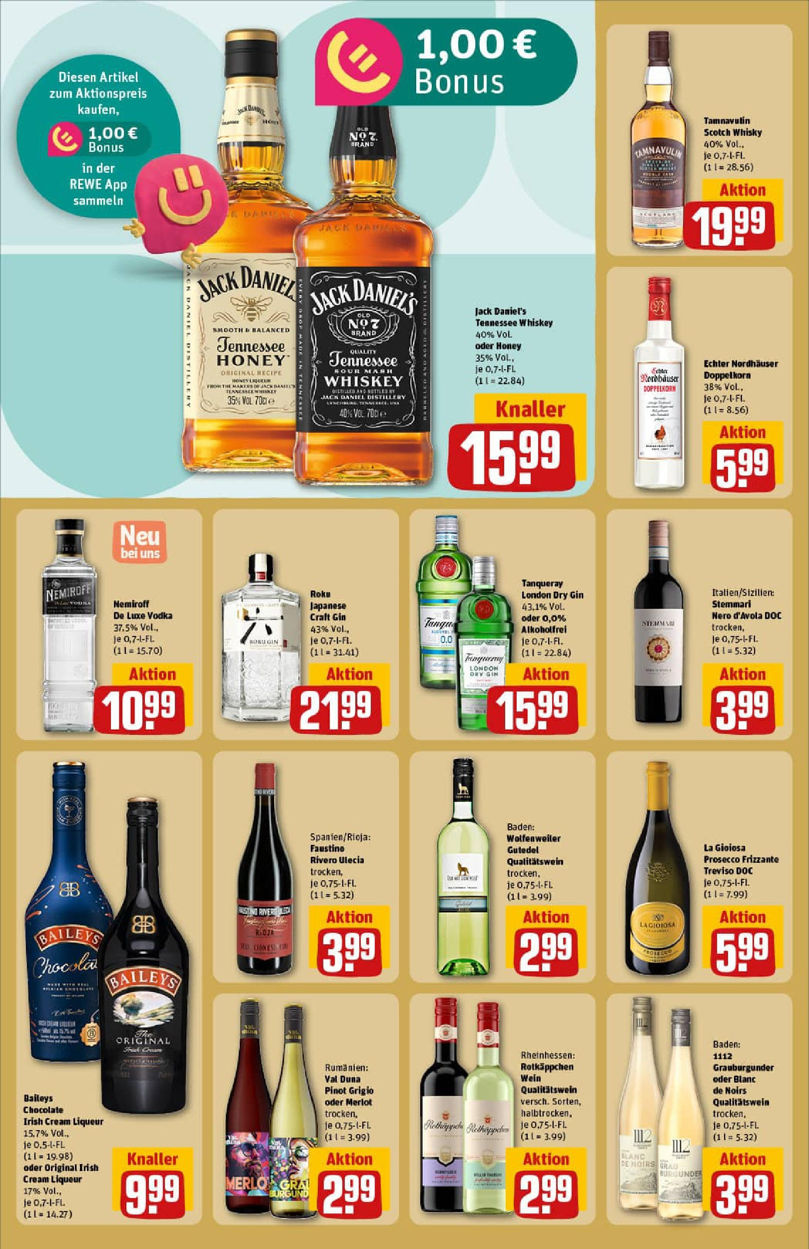 REWE Prospekt ab 21.09.2025 zum Blättern » Angebote | Seite: 28 | Produkte: Whisky, Merlot, Jack Daniel's, Gin REWE Prospekt ab 21.09.2025 zum Blättern » Angebote | Seite: 28 | Produkte: Whisky, Merlot, Jack Daniel's, Gin