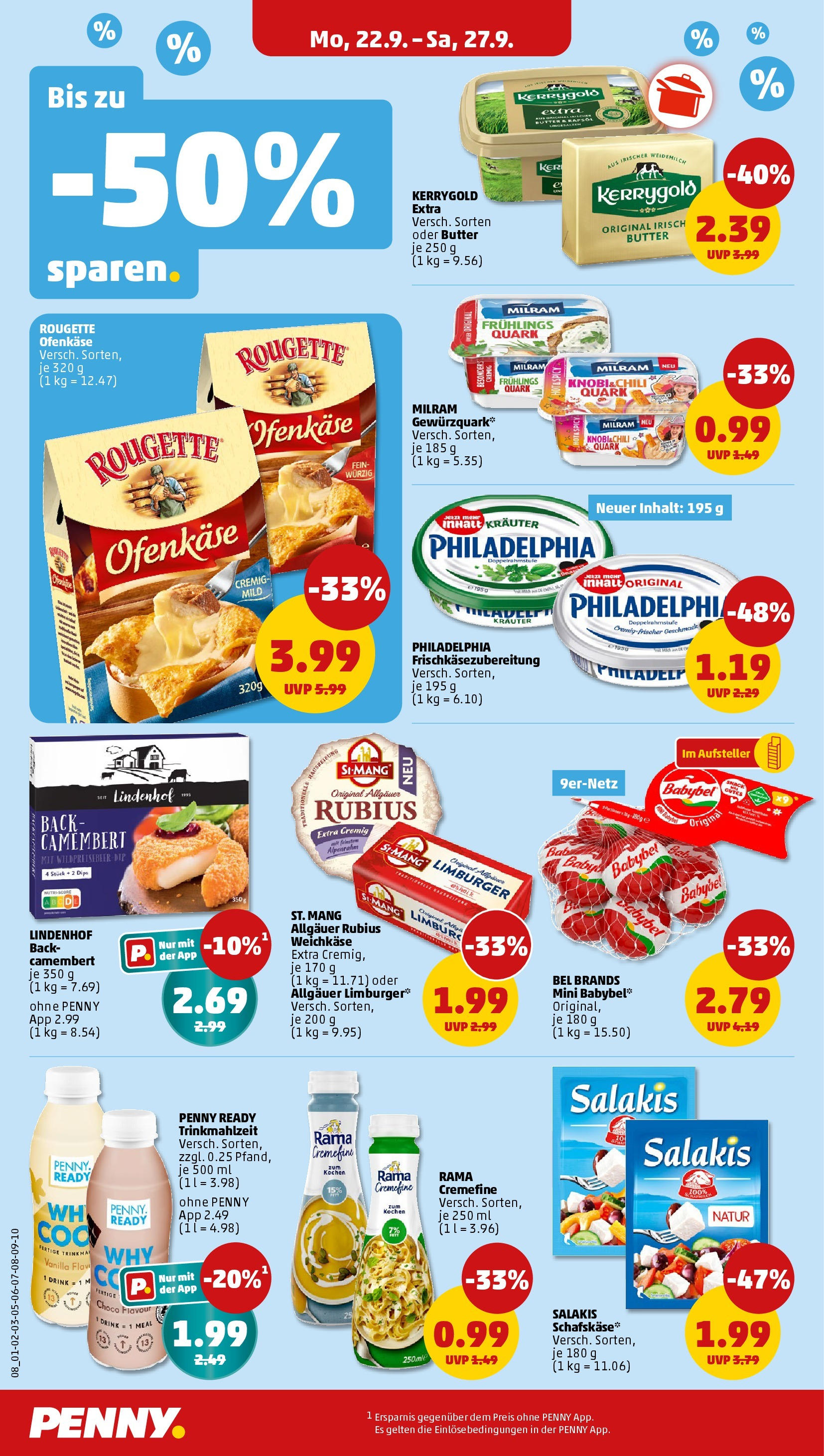 Penny Prospekt ab 22.09.2025 » Angebote Online | Seite: 8 | Produkte: Rama, Quark, Rapsöl, Philadelphia