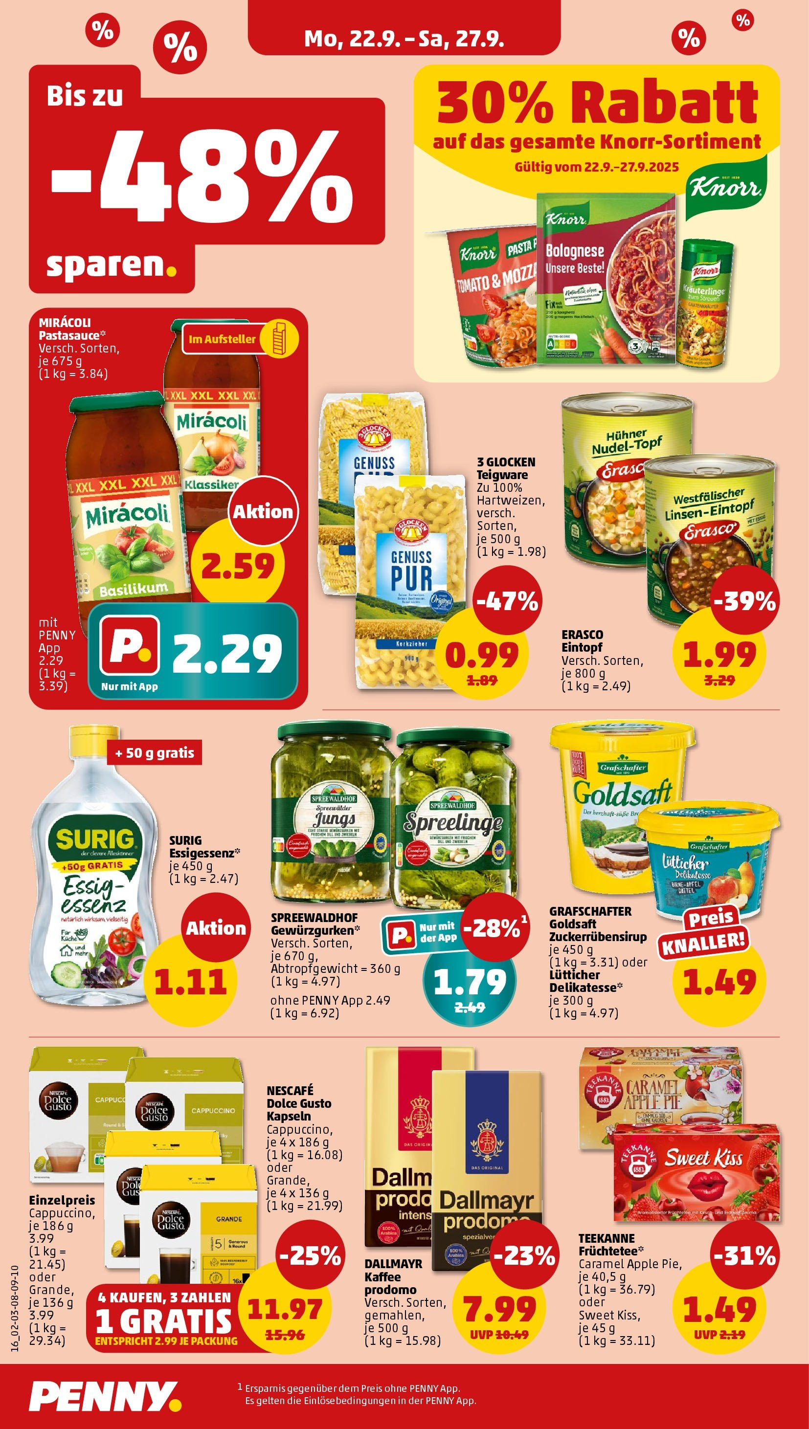 Penny Prospekt ab 22.09.2025 » Angebote Online | Seite: 16 | Produkte: Kaffee, Apple, Teekanne, Erasco