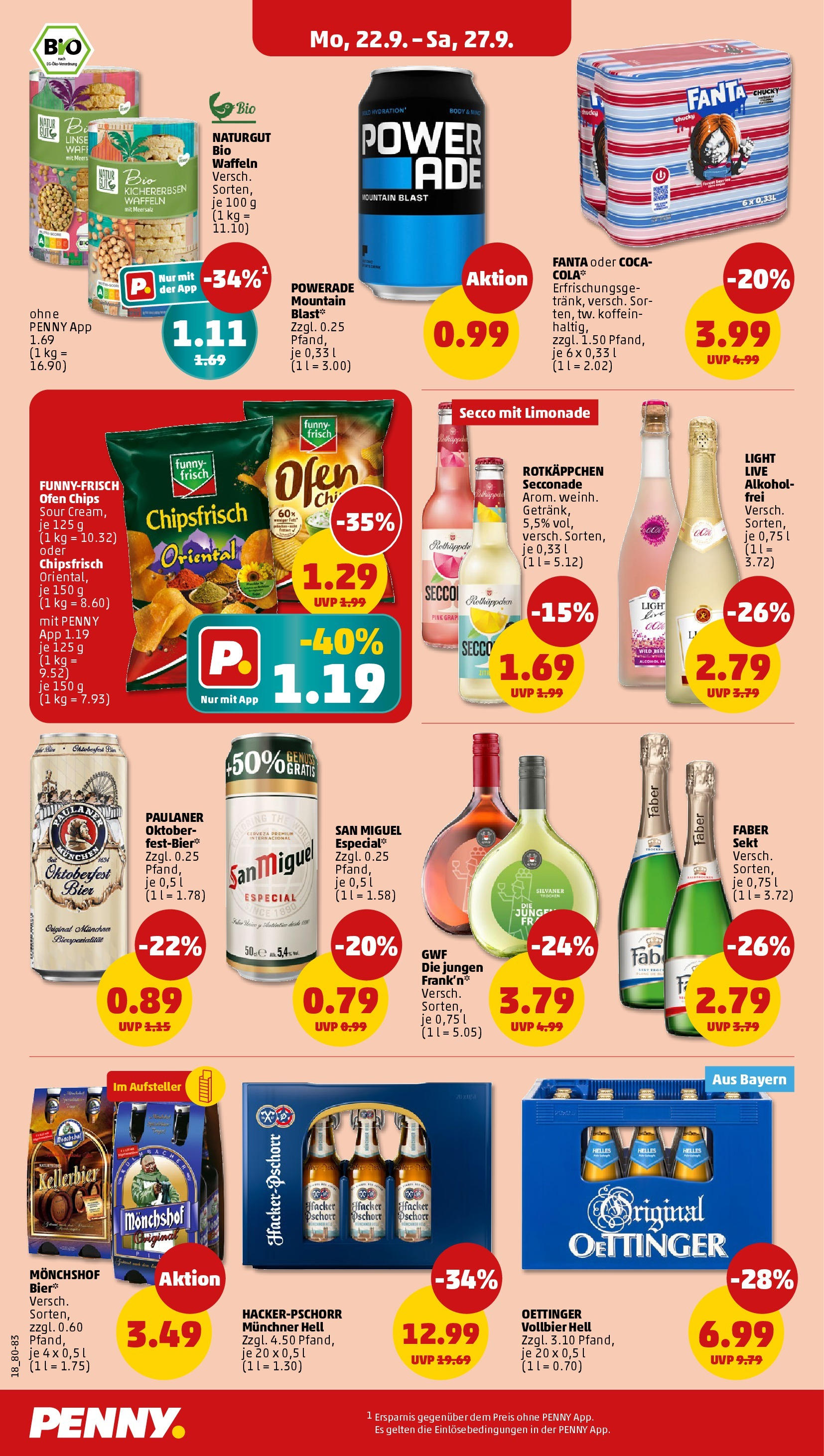 Penny Prospekt ab 22.09.2025 » Angebote Online | Seite: 18 | Produkte: Coca cola, Cola, Funny frisch, Waffeln