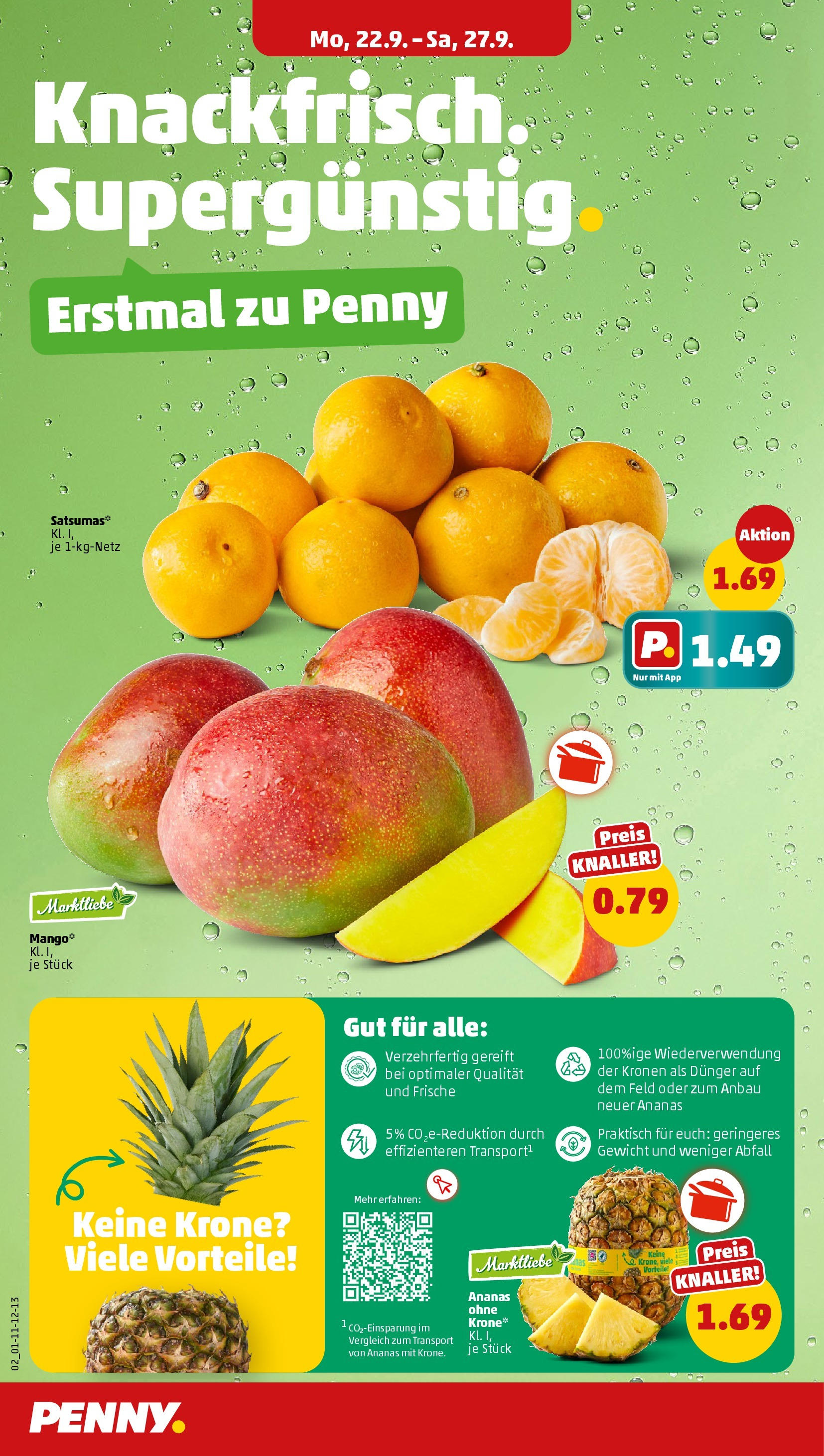 Penny Prospekt ab 22.09.2025 » Angebote Online | Seite: 2 | Produkte: Gewicht, Ananas, Mango