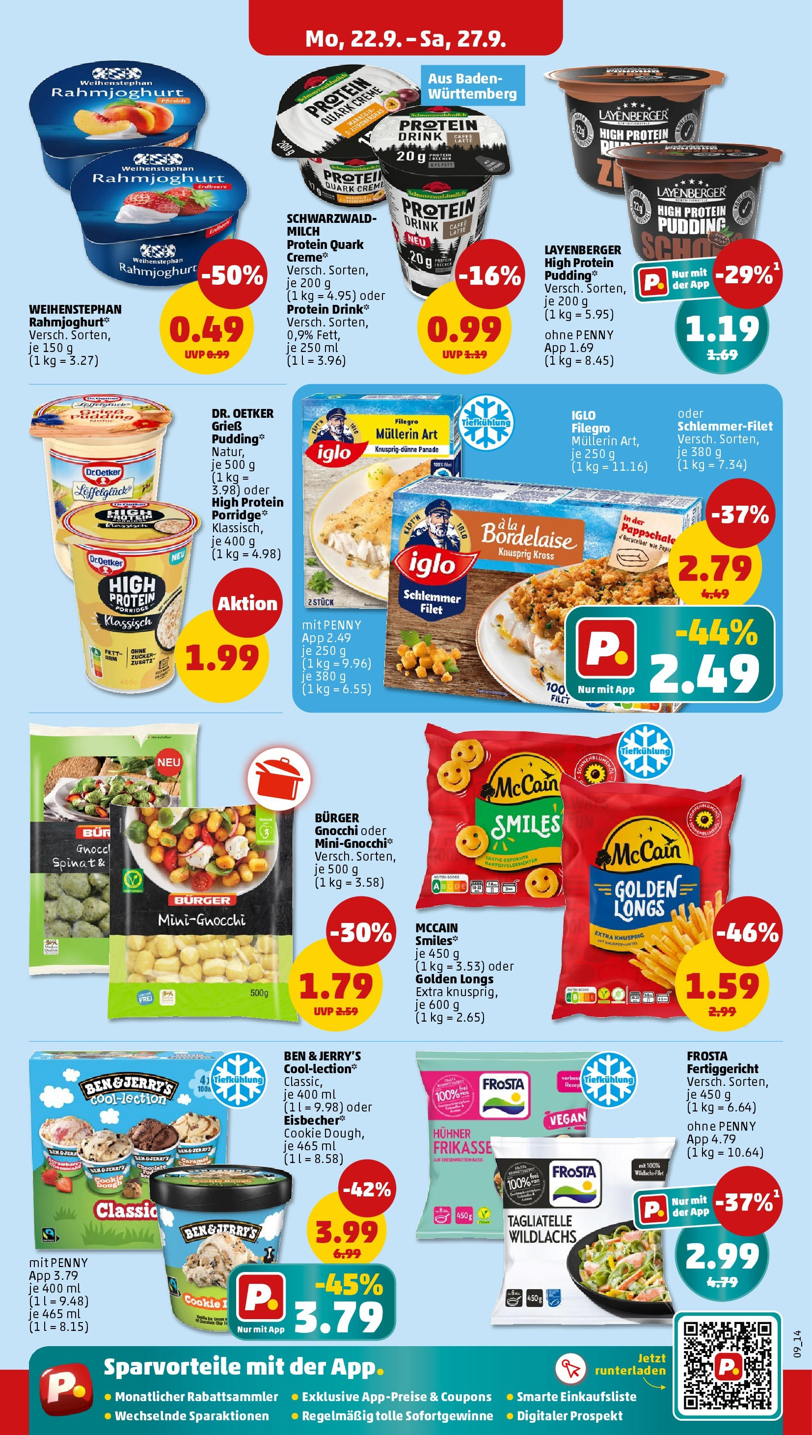 Penny Prospekt ab 22.09.2025 » Angebote Online | Seite: 9 | Produkte: Quark, Burger, Zucker, Pfirsich