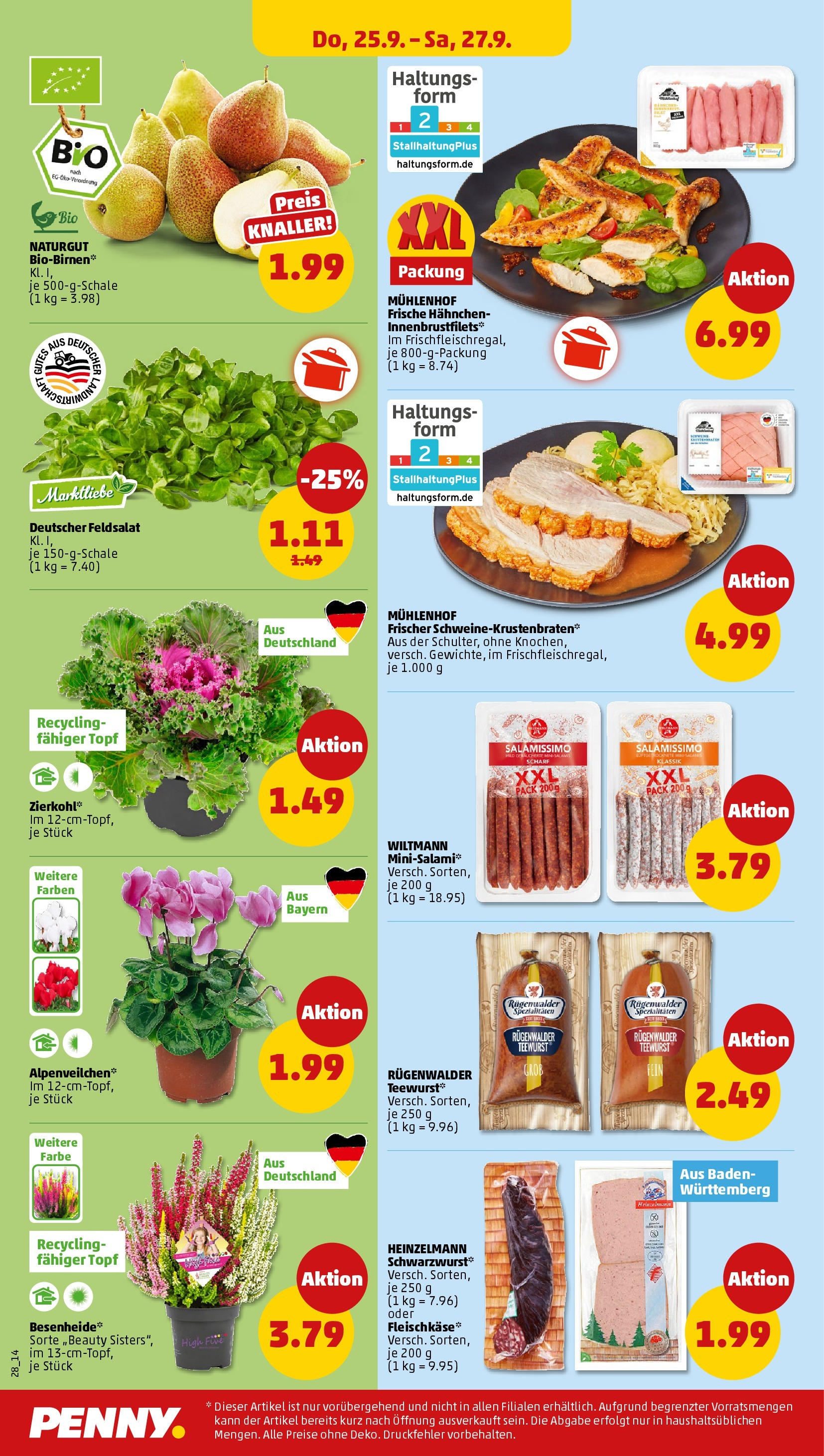 Penny Prospekt ab 22.09.2025 » Angebote Online | Seite: 28 | Produkte: Hahnchen