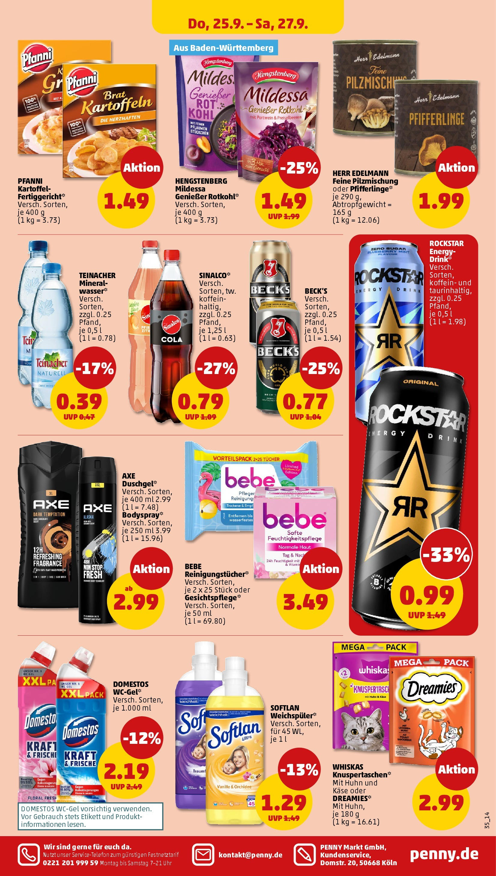 Penny Prospekt ab 22.09.2025 » Angebote Online | Seite: 35 | Produkte: Cola, Käse, Wasser, Pfifferlinge