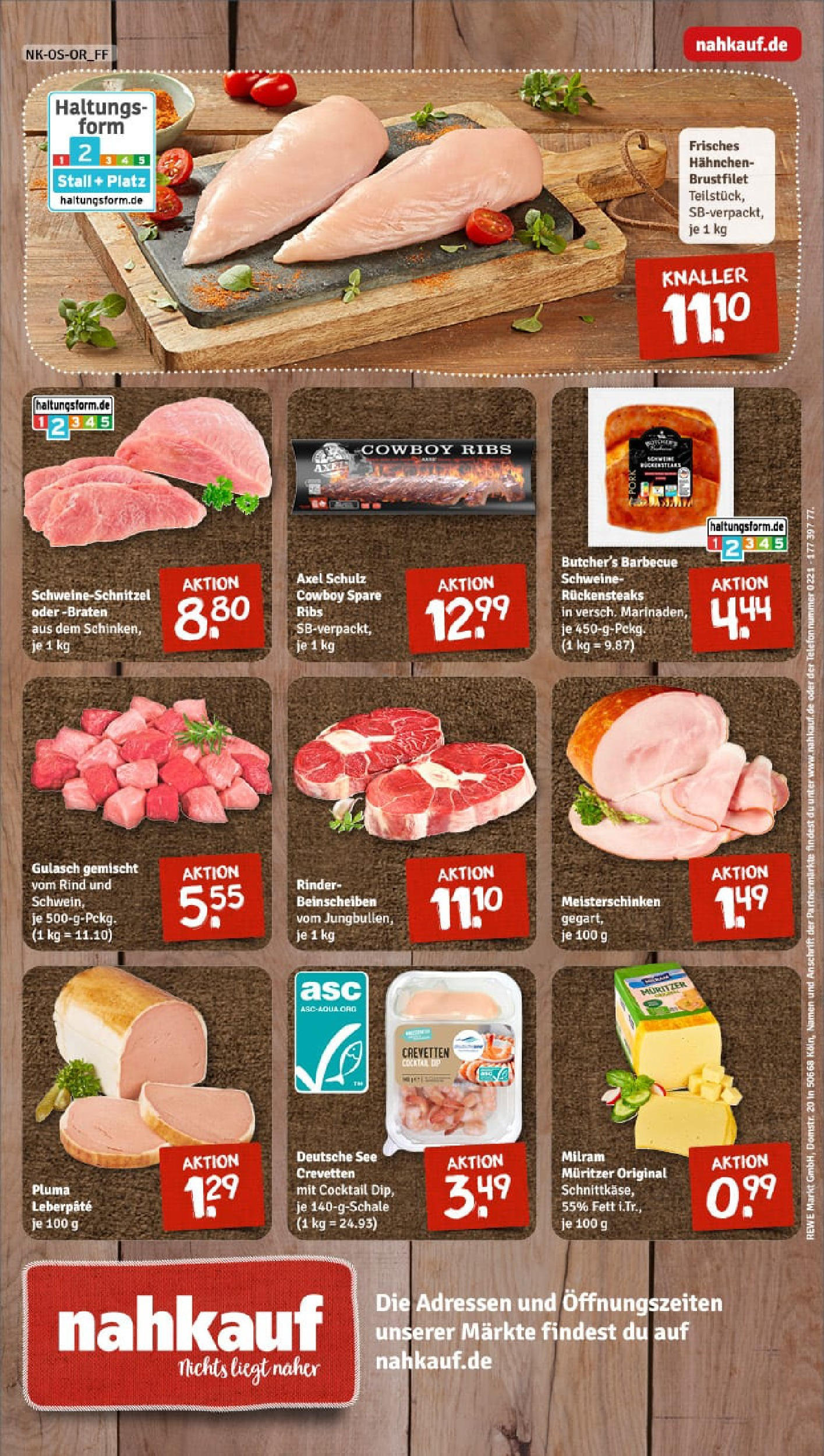 REWE Prospekt ab 21.09.2025 zum Blättern » Angebote | Seite: 8 | Produkte: Hahnchen, Spare ribs, Schnitzel, Milram