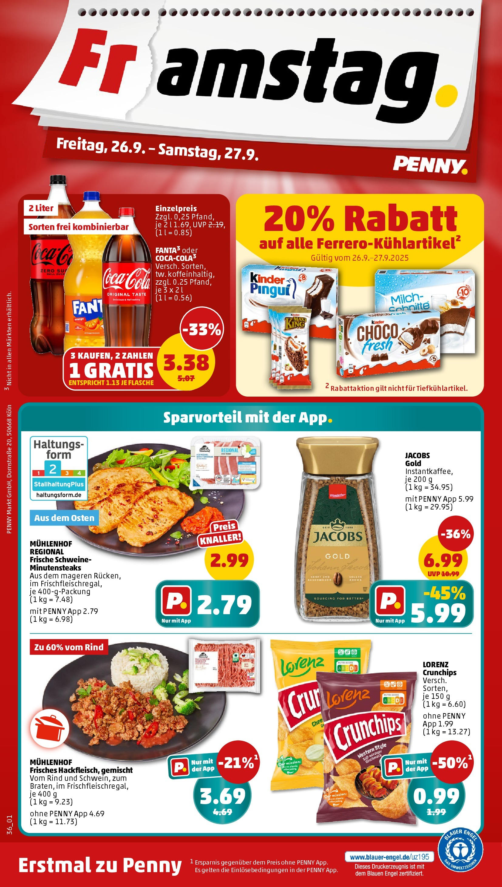 Penny Prospekt ab 22.09.2025 » Angebote Online | Seite: 36 | Produkte: Milch, Lorenz crunchips