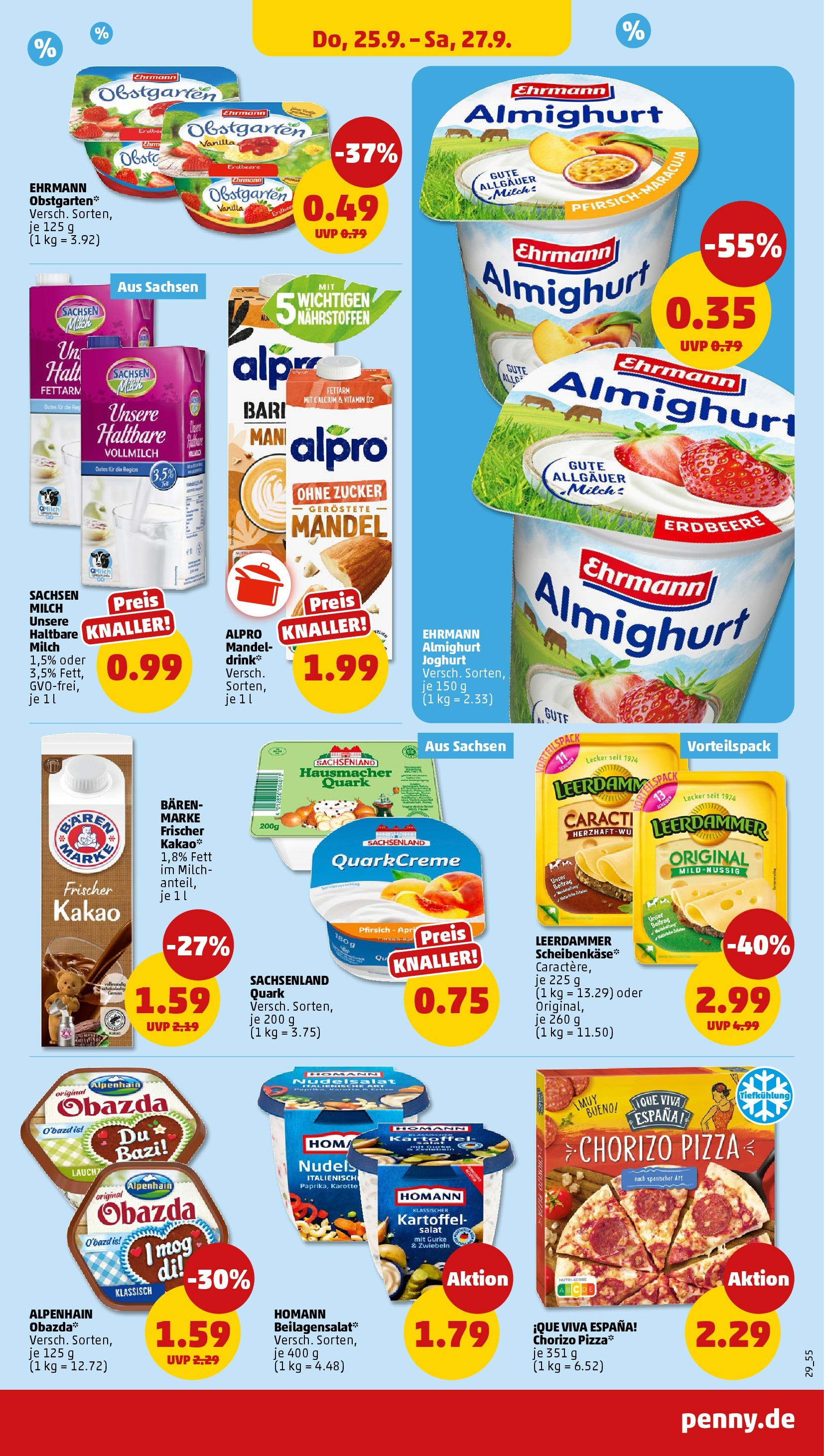 Penny Prospekt ab 22.09.2025 » Angebote Online | Seite: 29 | Produkte: Ehrmann almighurt, Quark, Alpro, Zucker
