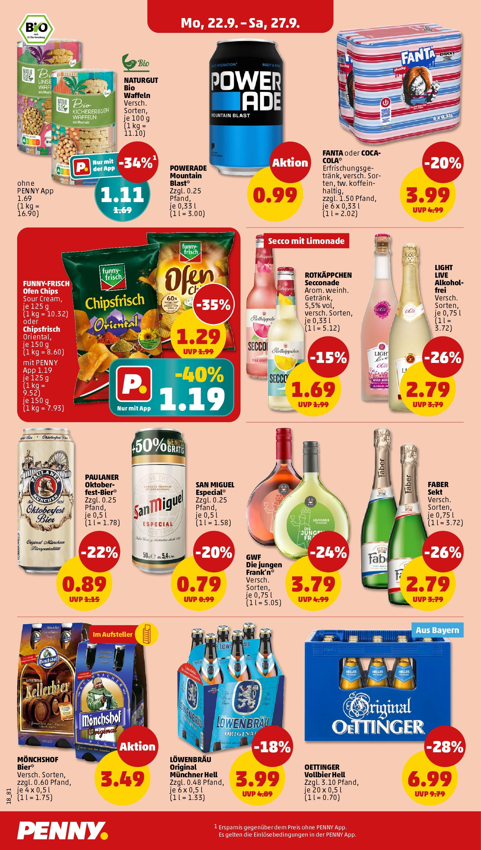Penny Prospekt ab 22.09.2025 » Angebote Online | Seite: 18 | Produkte: Fanta, Funny frisch, Oettinger, Paulaner