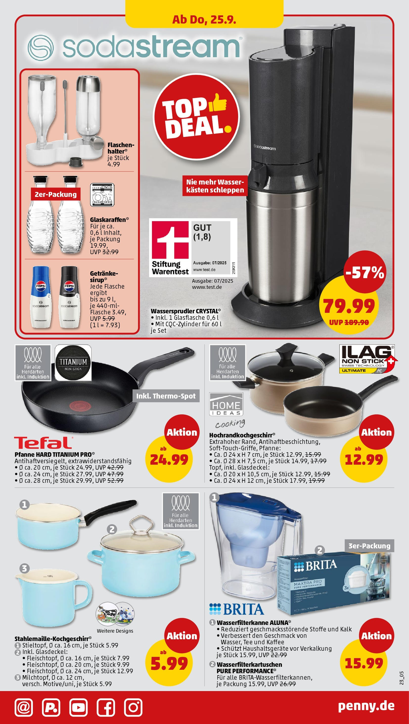 Penny Prospekt ab 22.09.2025 » Angebote Online | Seite: 23 | Produkte: Wasser, Pepsi, Tee, Sodastream