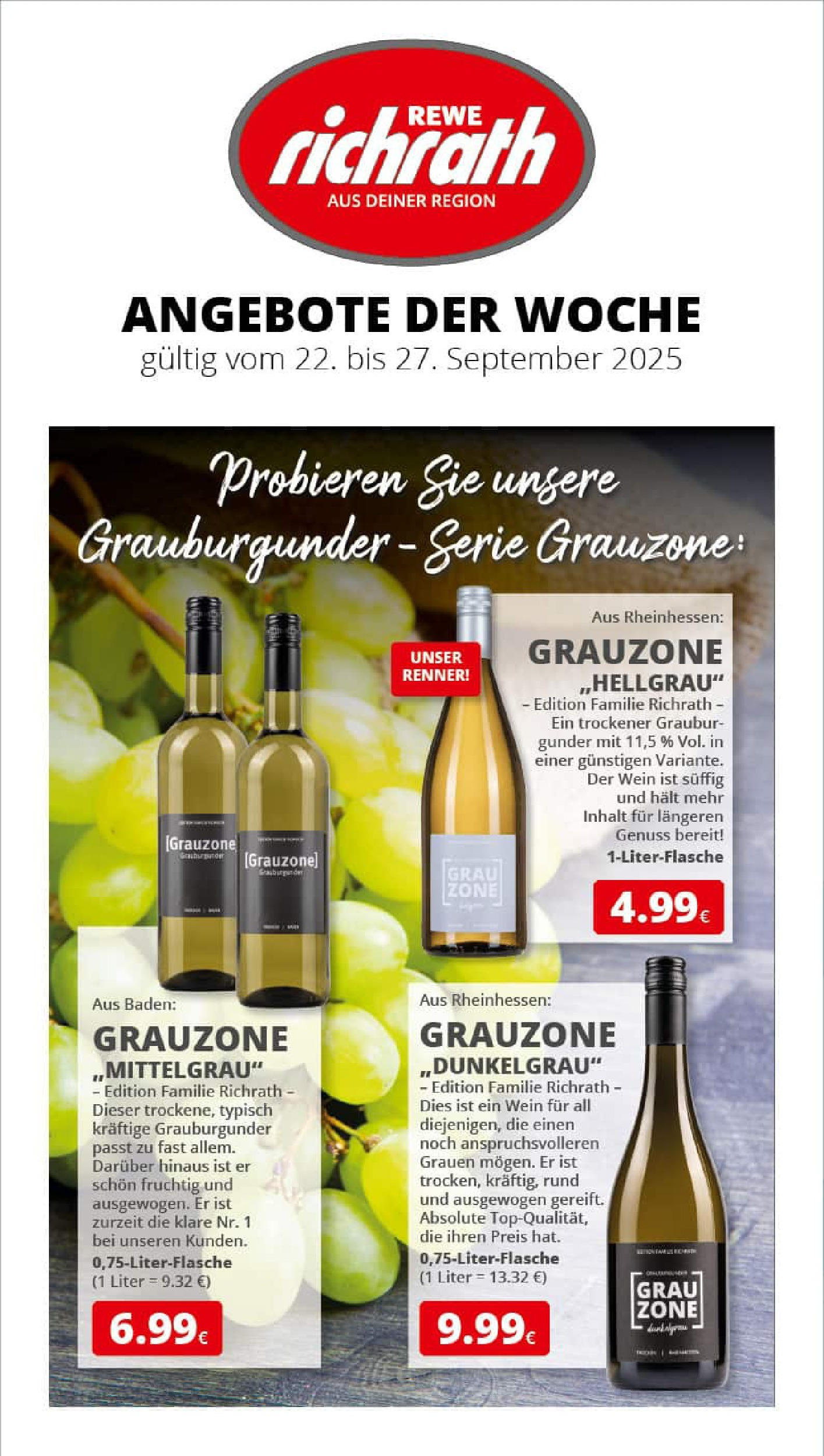 REWE Prospekt ab 21.09.2025 zum Blättern » Angebote | Seite: 1 | Produkte: Wein