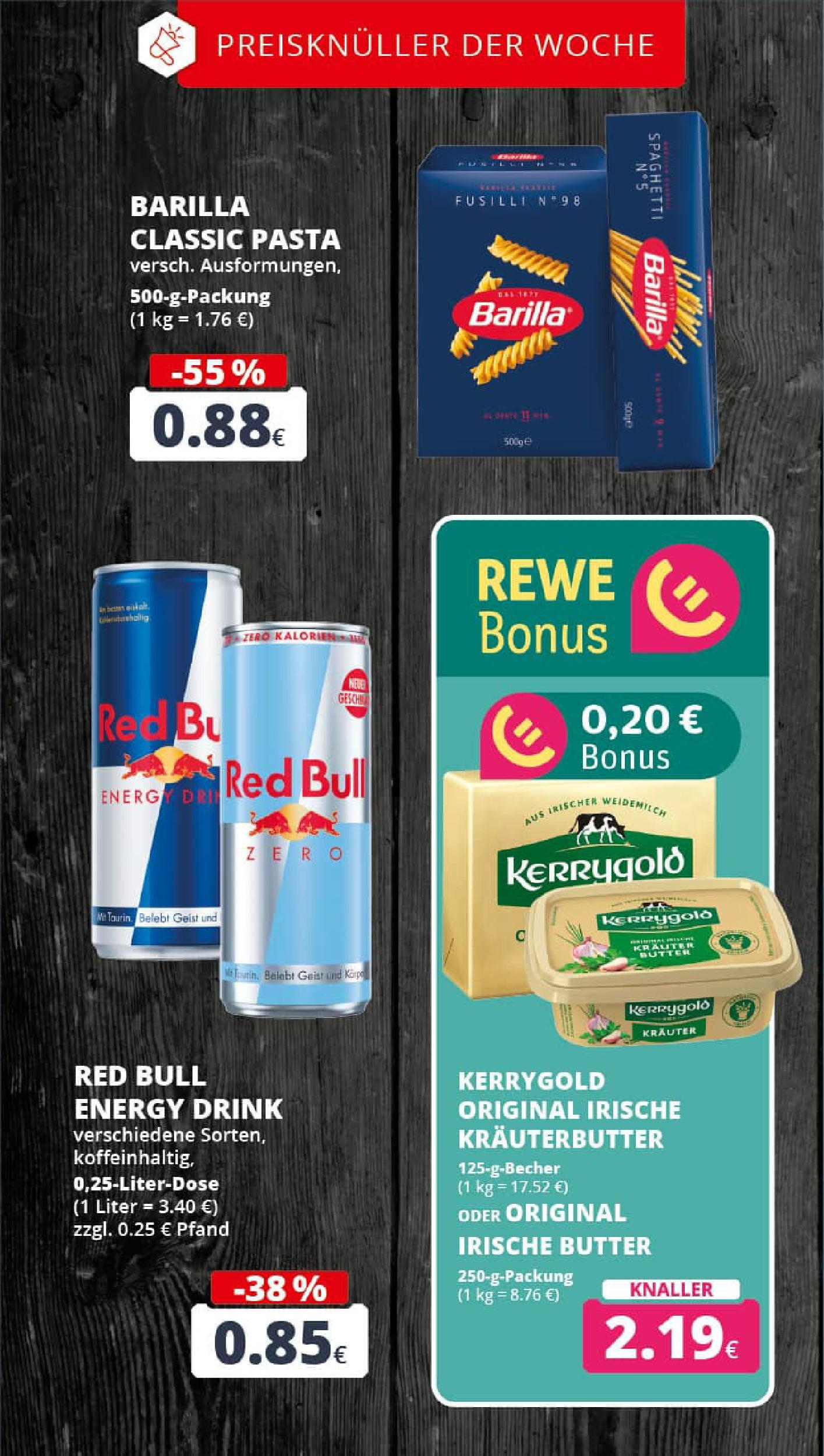 REWE Prospekt ab 21.09.2025 zum Blättern » Angebote | Seite: 4 | Produkte: Red bull, Energy, Kräuterbutter, Pasta