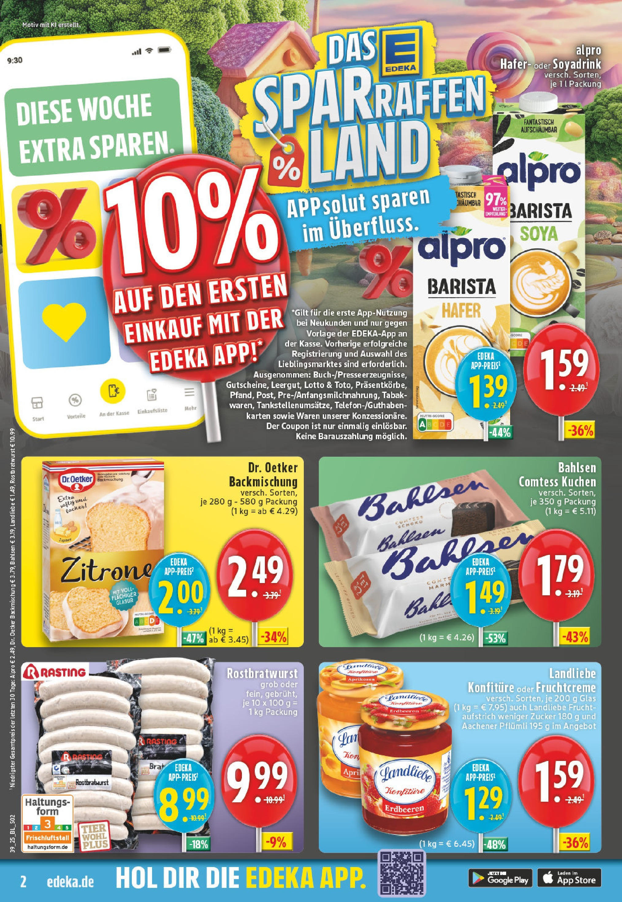 Edeka prospekt Bad Neuenahr - Ahrweiler	 (ab 21.09.2025) » Angebote Online | Seite: 2 | Produkte: Alpro, Zucker, Kuchen, Erdbeeren