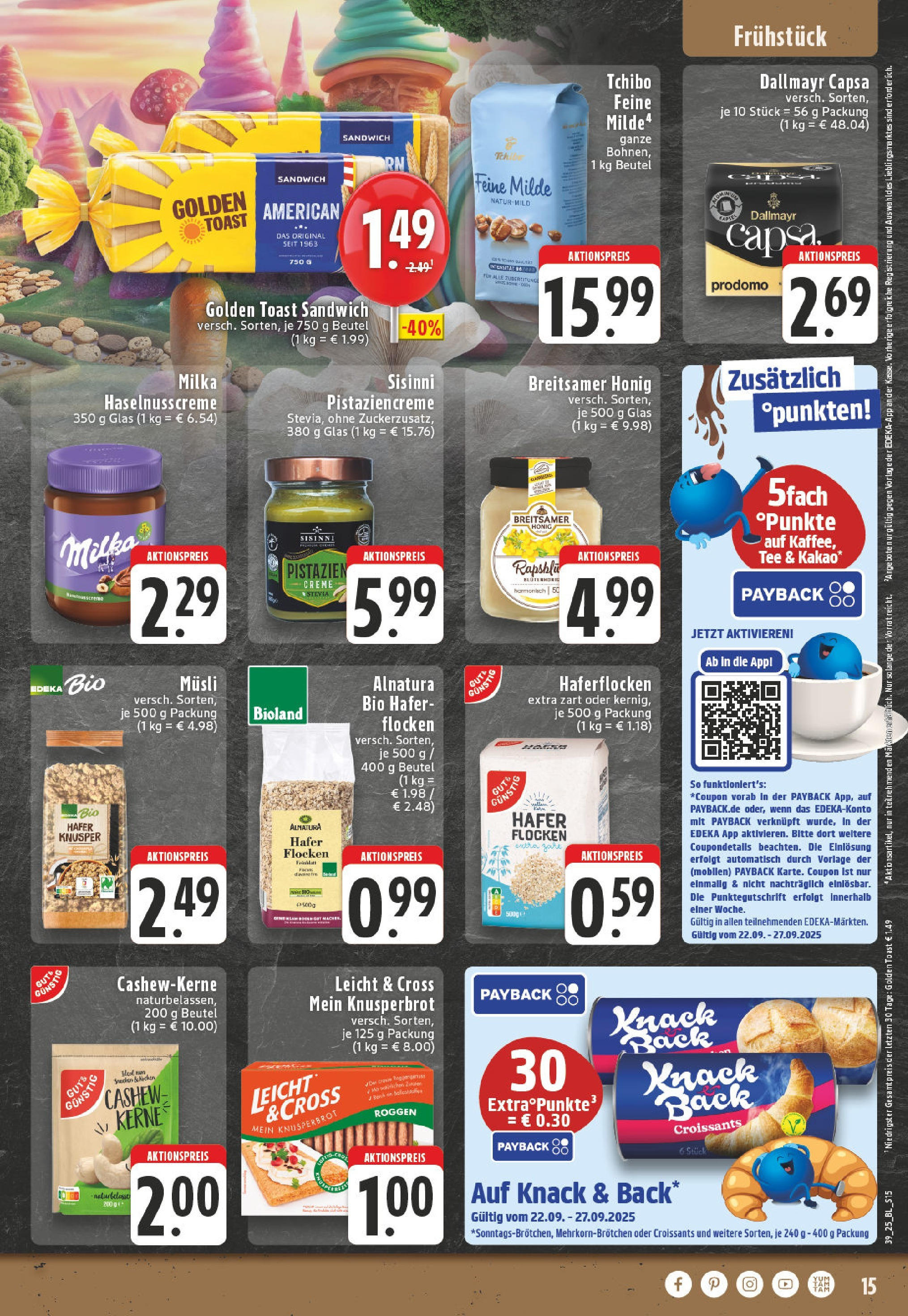 Edeka prospekt Bad Neuenahr - Ahrweiler	 (ab 21.09.2025) » Angebote Online | Seite: 15 | Produkte: Musli, Milka, Creme, Dallmayr capsa