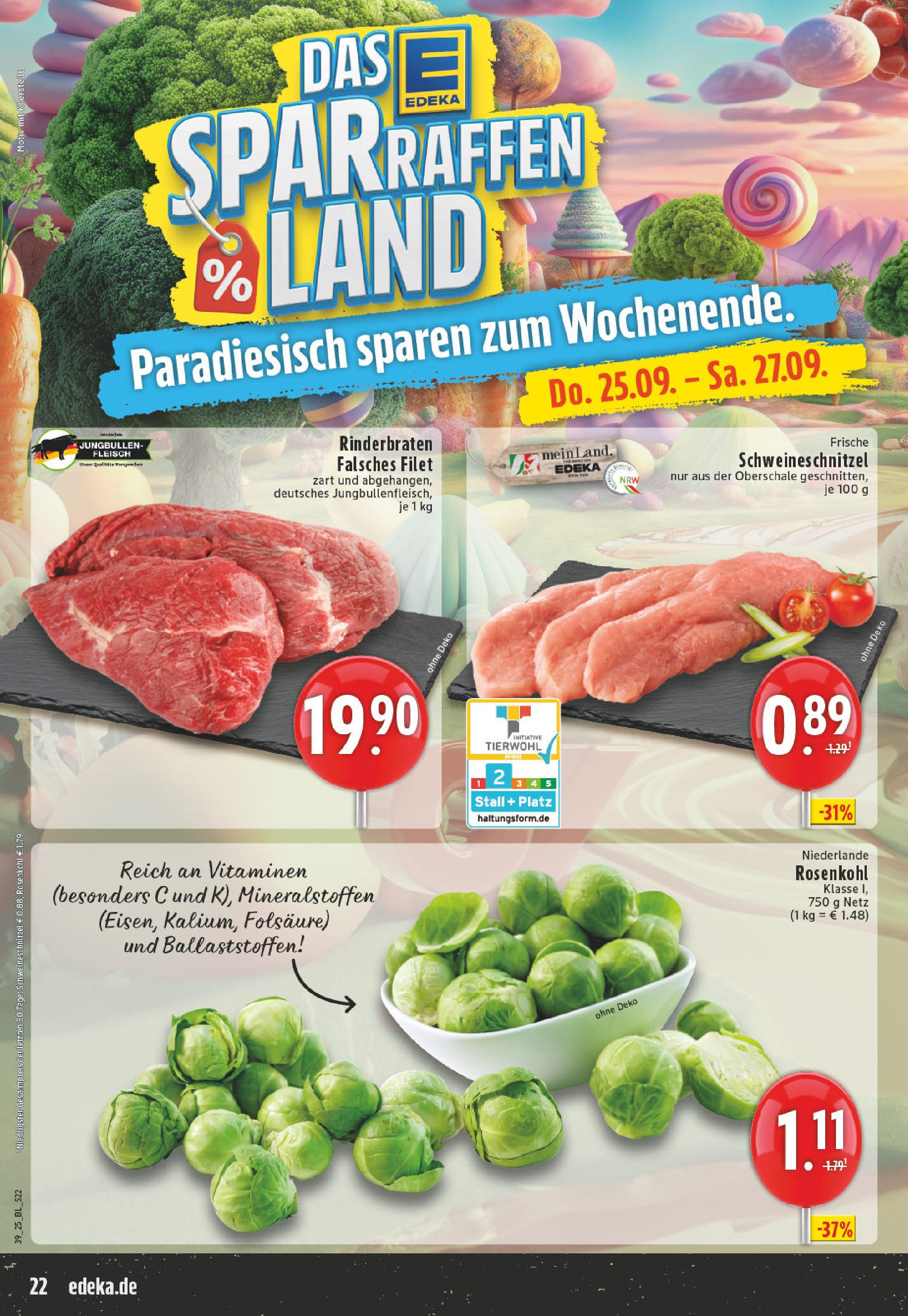 Edeka prospekt Bad Neuenahr - Ahrweiler	 (ab 21.09.2025) » Angebote Online | Seite: 22 | Produkte: Rinderbraten, Fleisch