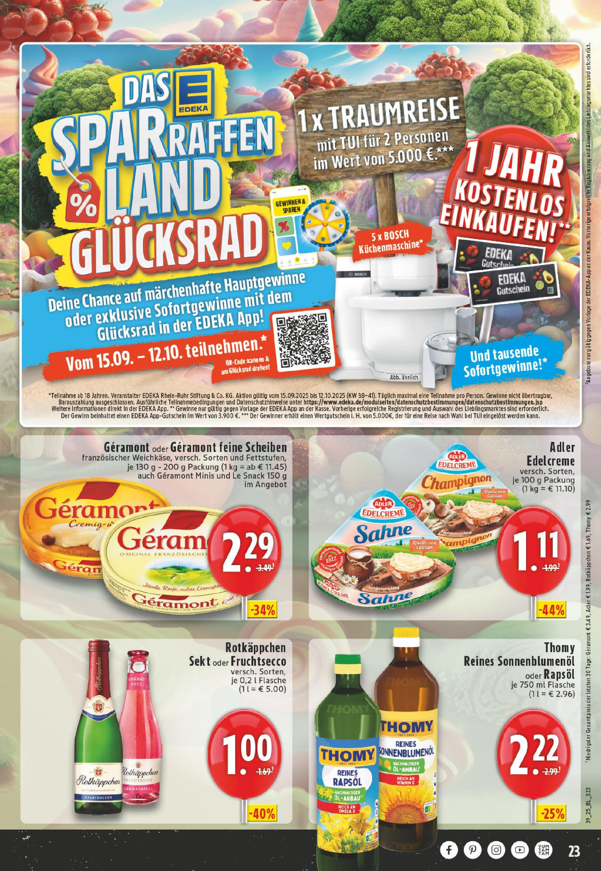 Edeka prospekt Bad Neuenahr - Ahrweiler	 (ab 21.09.2025) » Angebote Online | Seite: 23 | Produkte: Rotkappchen sekt, Bosch, Geramont, Granatapfel