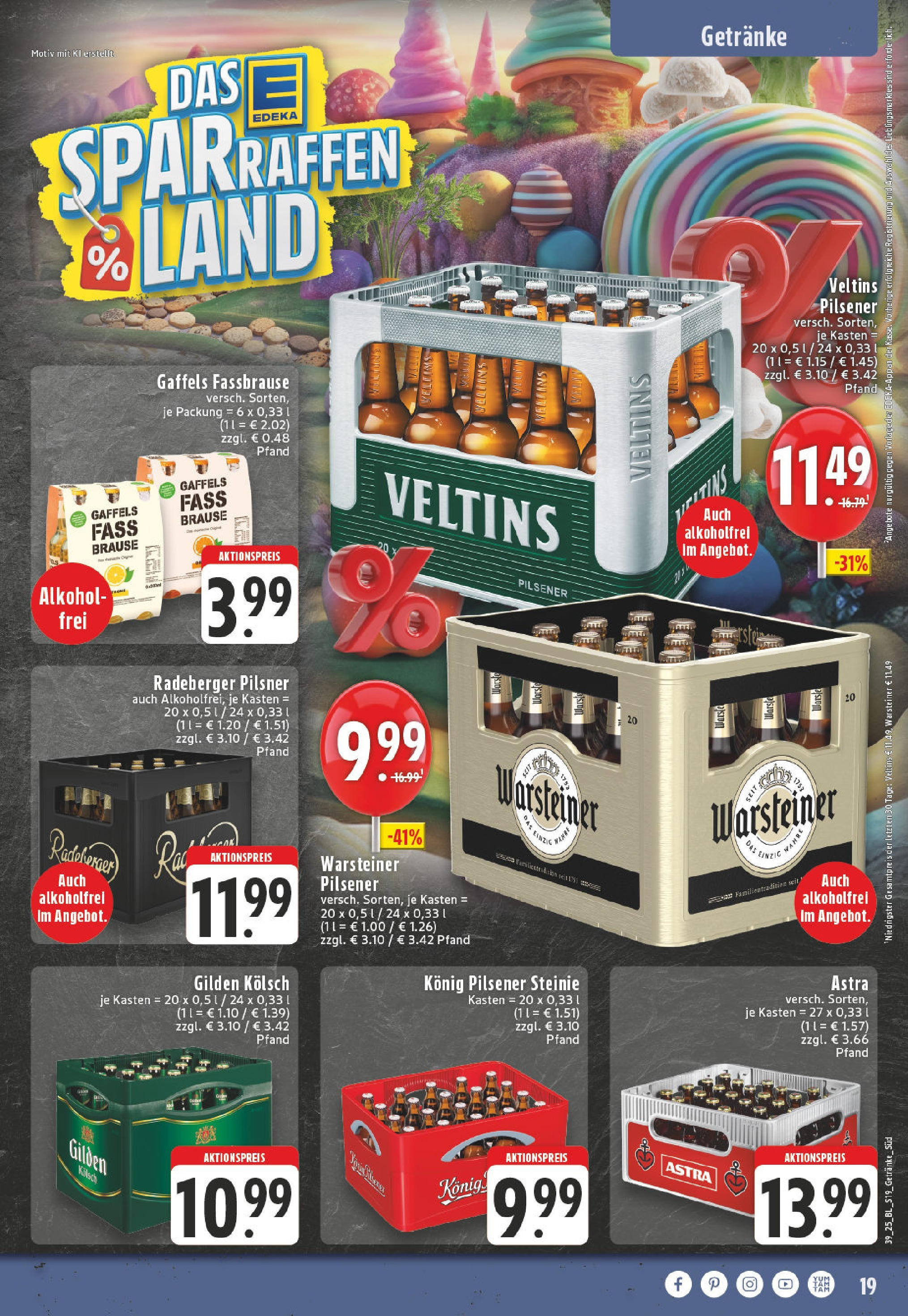 Edeka prospekt Bad Neuenahr - Ahrweiler	 (ab 21.09.2025) » Angebote Online | Seite: 19 | Produkte: Astra, Warsteiner, Fassbrause, Veltins