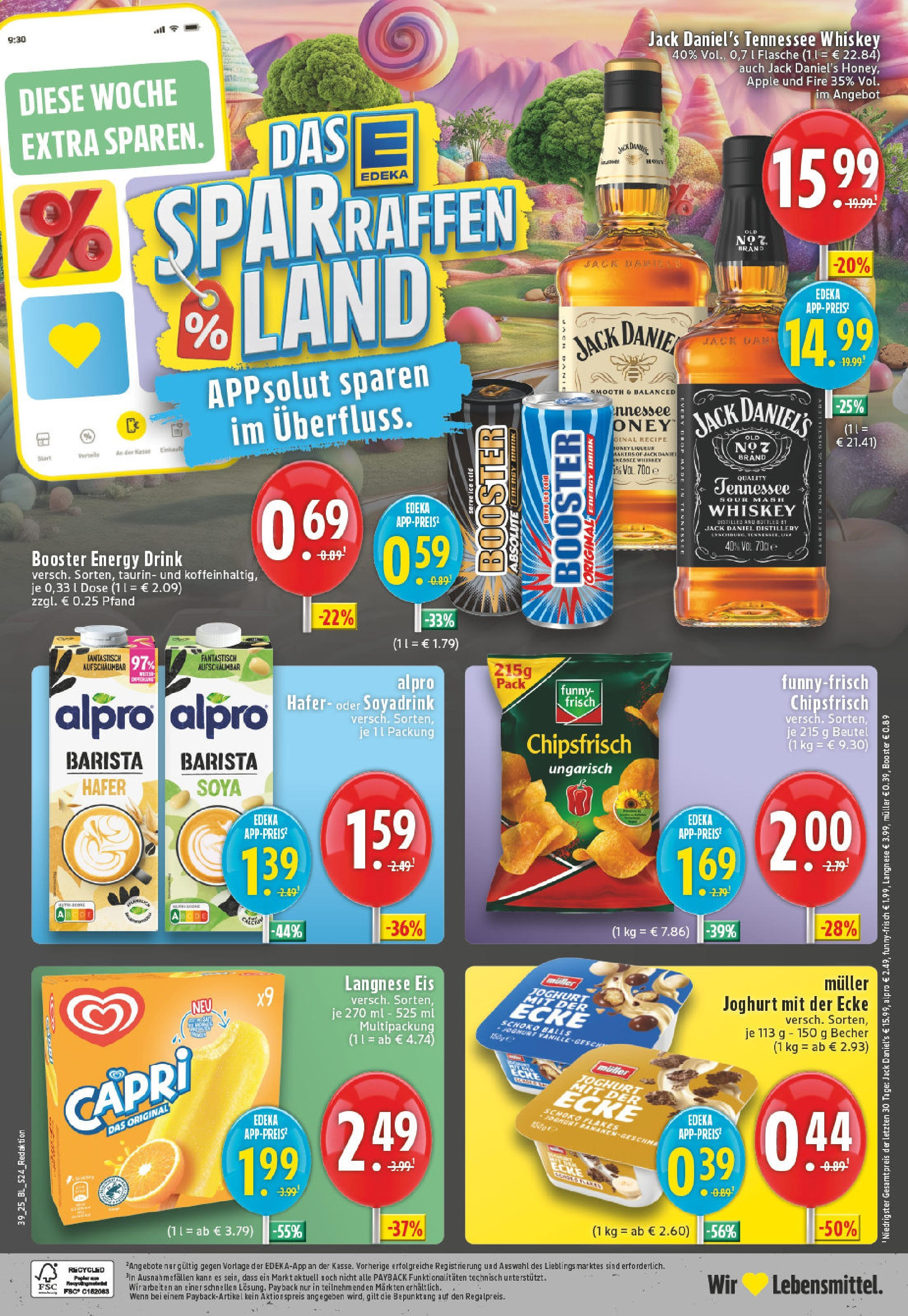 Edeka prospekt Bad Neuenahr - Ahrweiler	 (ab 21.09.2025) » Angebote Online | Seite: 24 | Produkte: Langnese, Energy, Chips, Eis