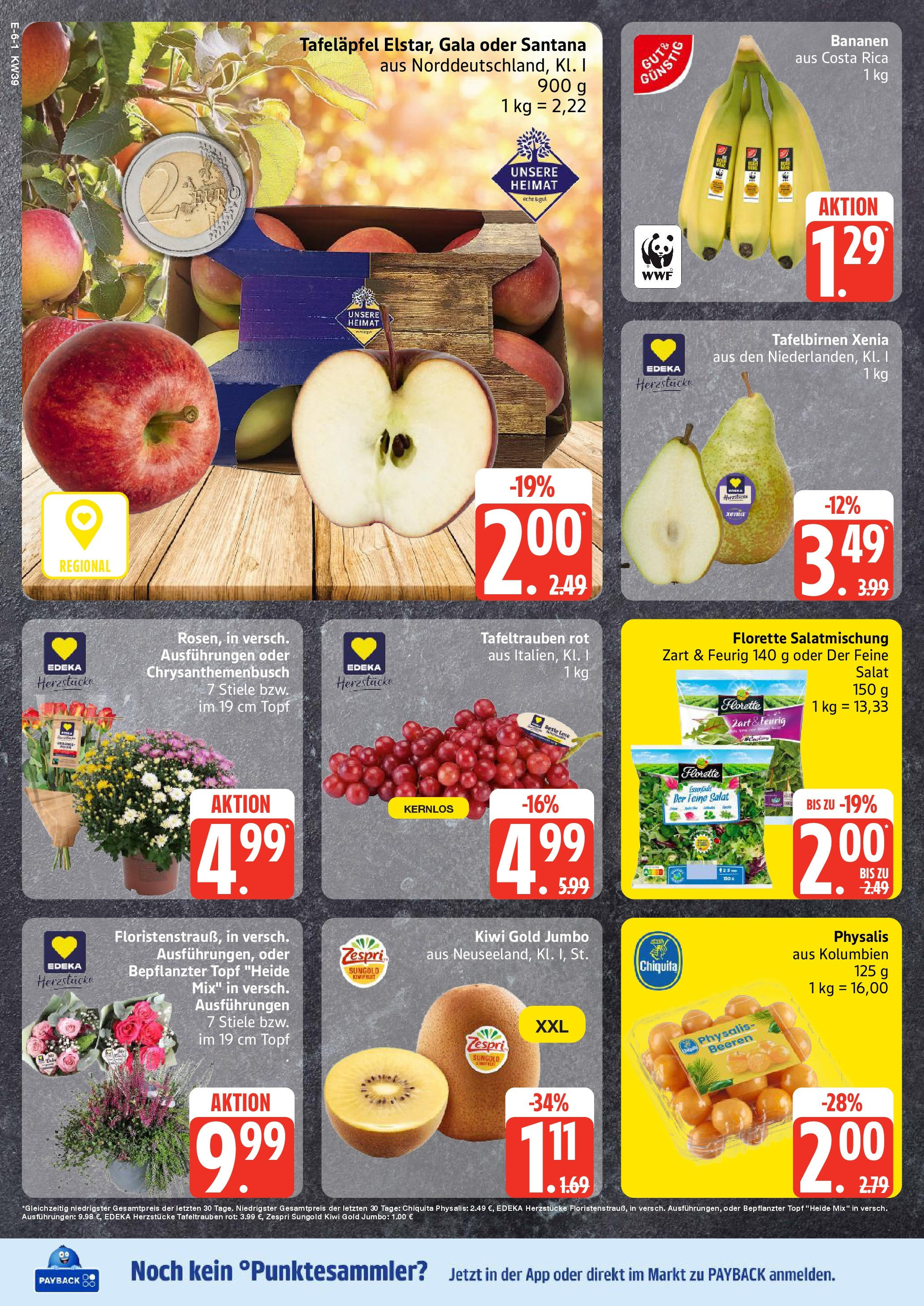 Edeka prospekt Neu Wulmstorf	 (ab 21.09.2025) » Angebote Online | Seite: 6 | Produkte: Bananen, Kiwi, Salat