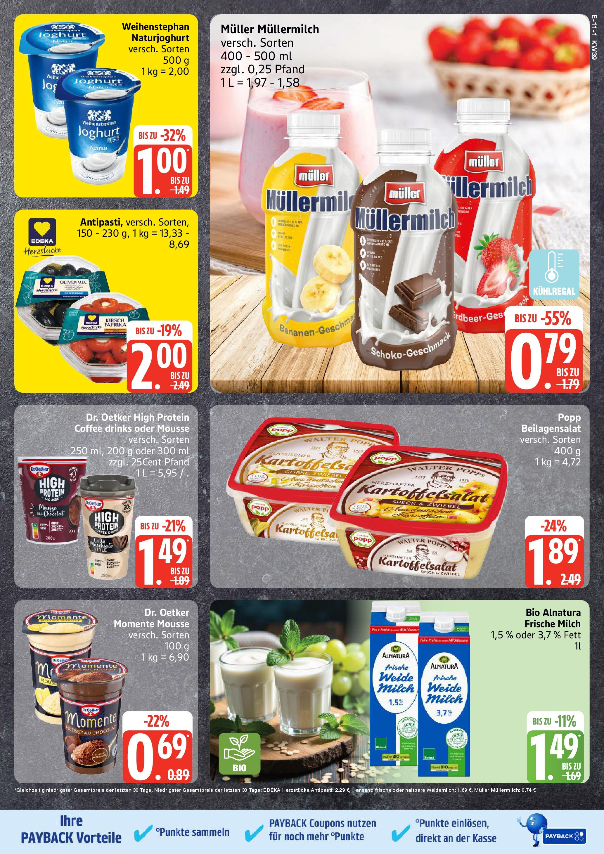 Edeka prospekt Neu Wulmstorf	 (ab 21.09.2025) » Angebote Online | Seite: 11 | Produkte: Joghurt, Paprika, Müllermilch, Muller mullermilch